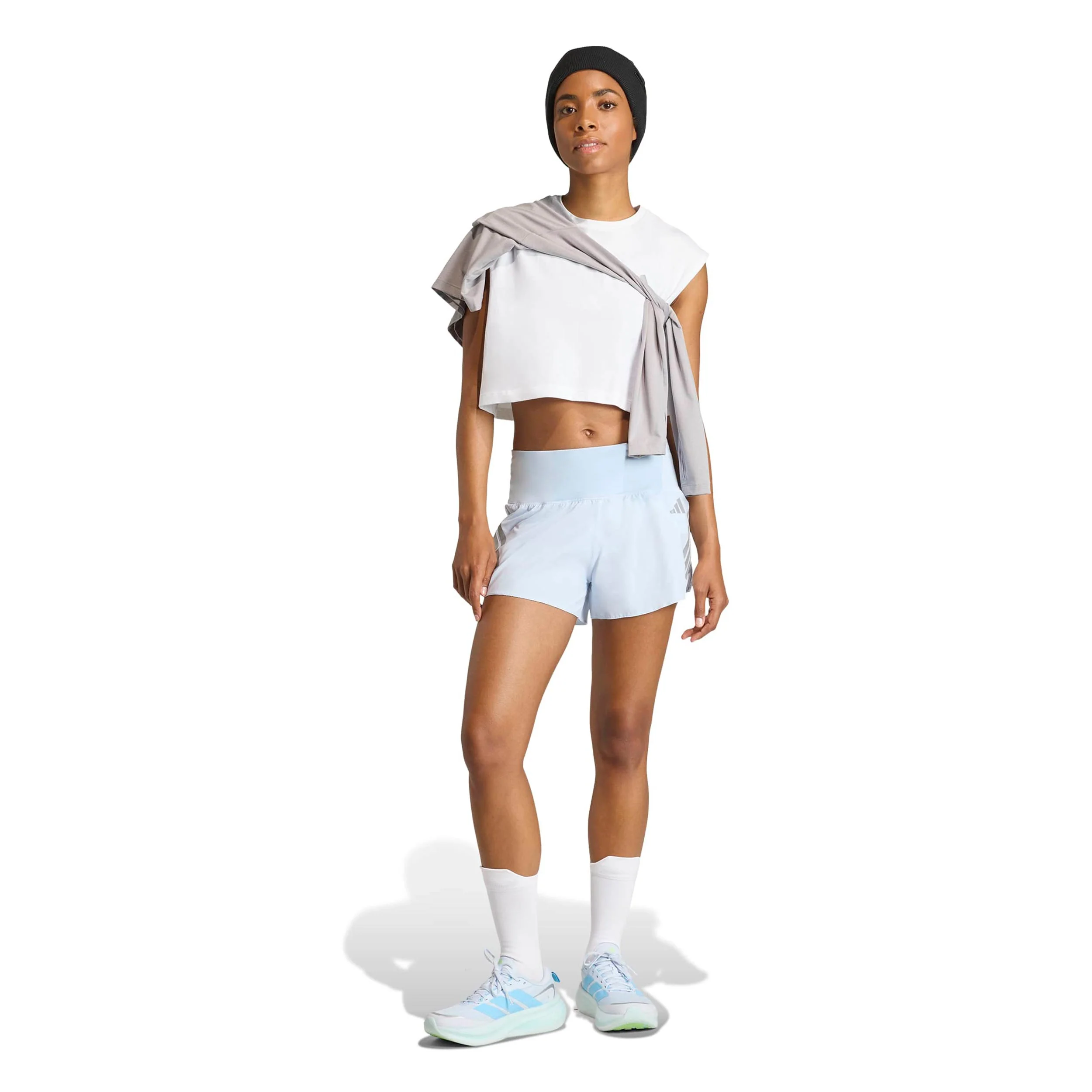 adi365 4in  Laufshorts Damen-blaugrau - Image 5