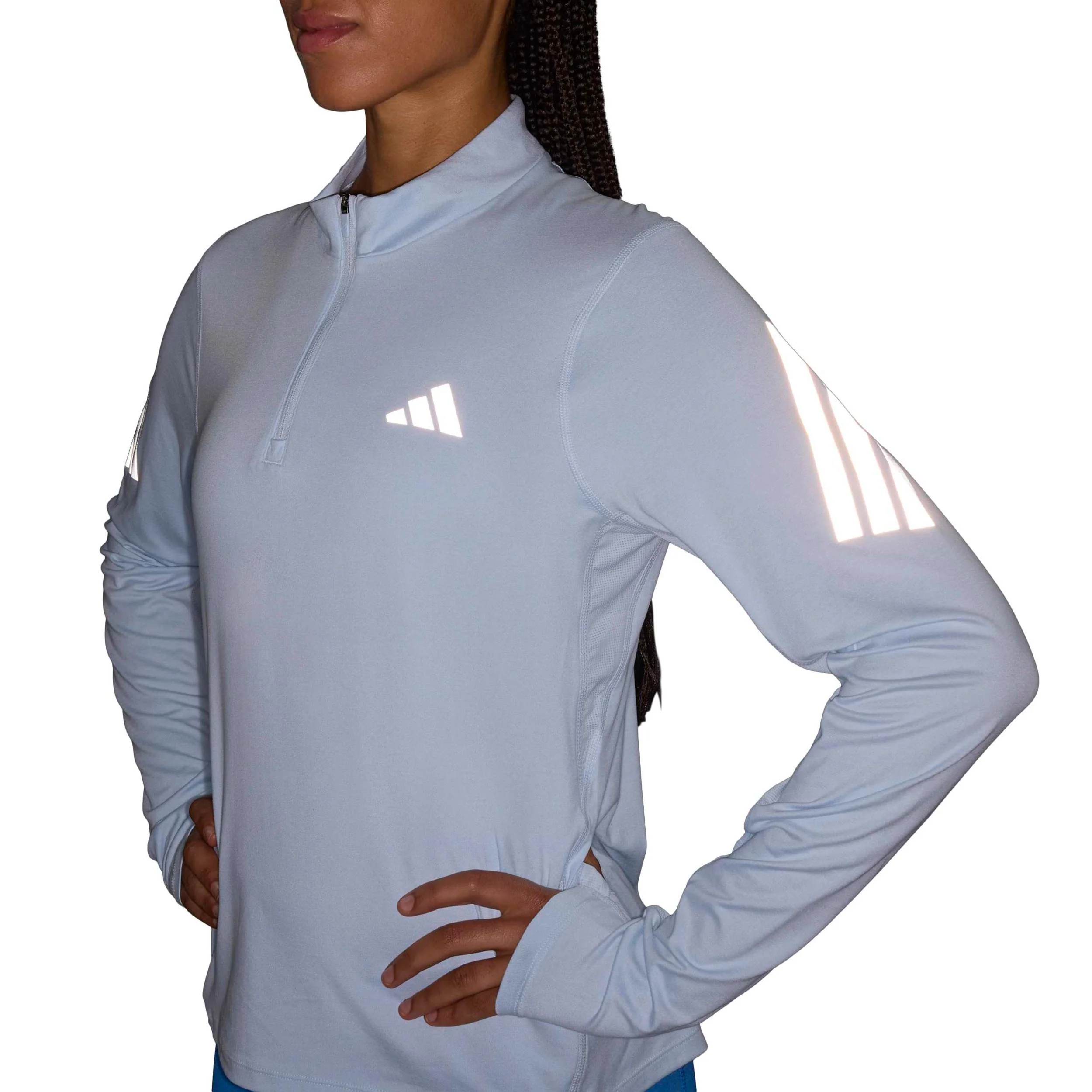 adi365 Zip Laufshirt Damen-blaugrau - Image 7