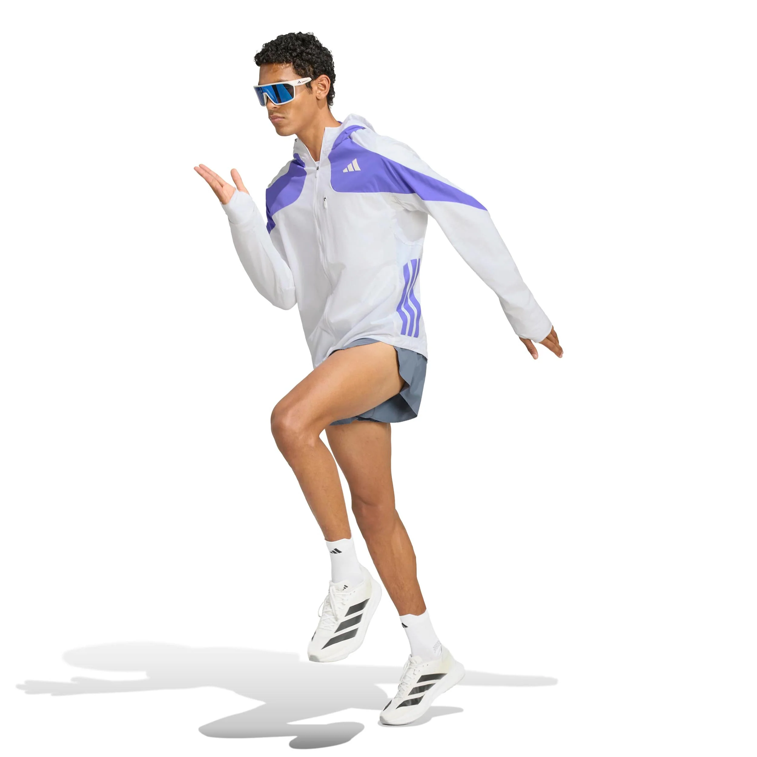 adizero Laufjacke Herren - weiß, blau - Image 4