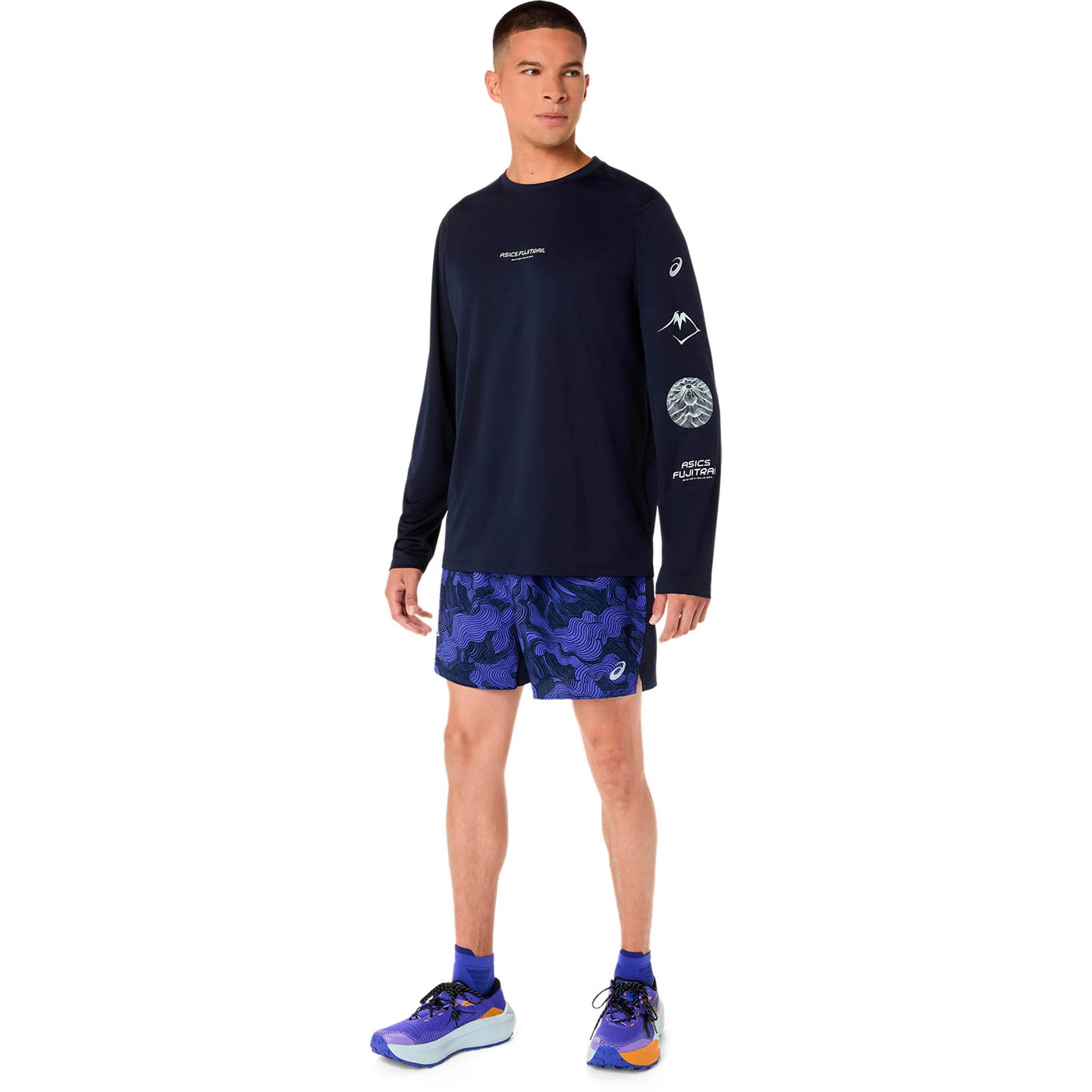 Fujitrail AOP 5in   Laufshorts Herren - dunkelblau, blau - Image 8