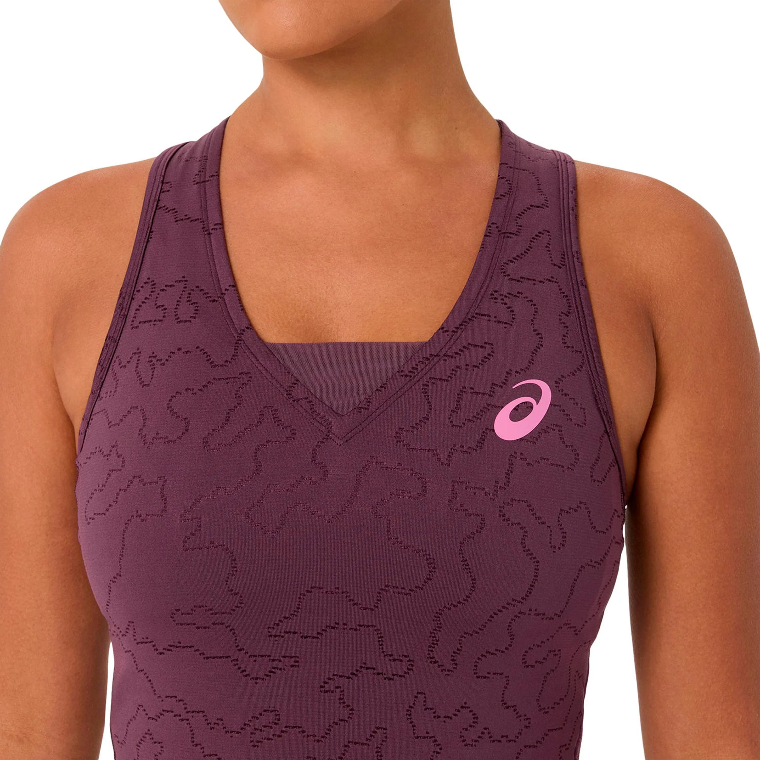 Match Jacquard Kleid Damen - weinrot - Image 4