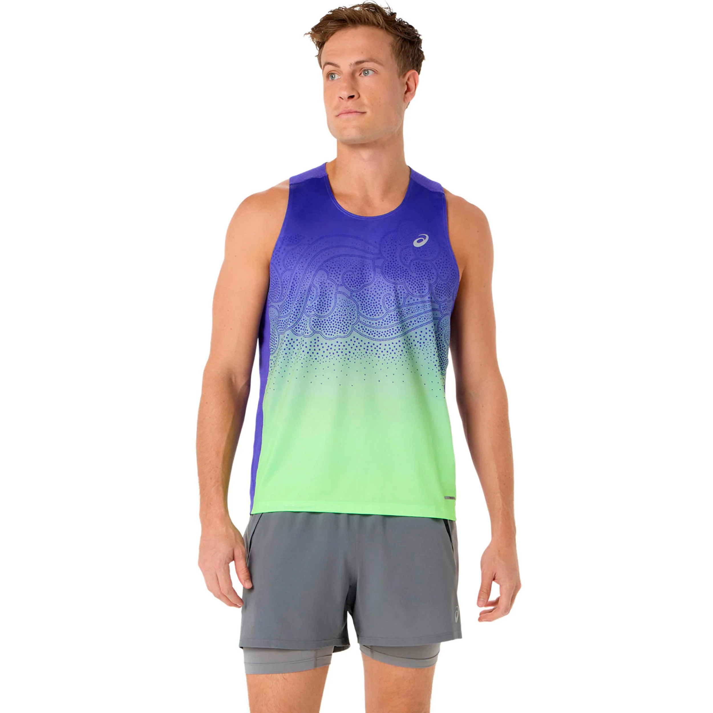 Road Fade Laufshirt Herren-blau, grün