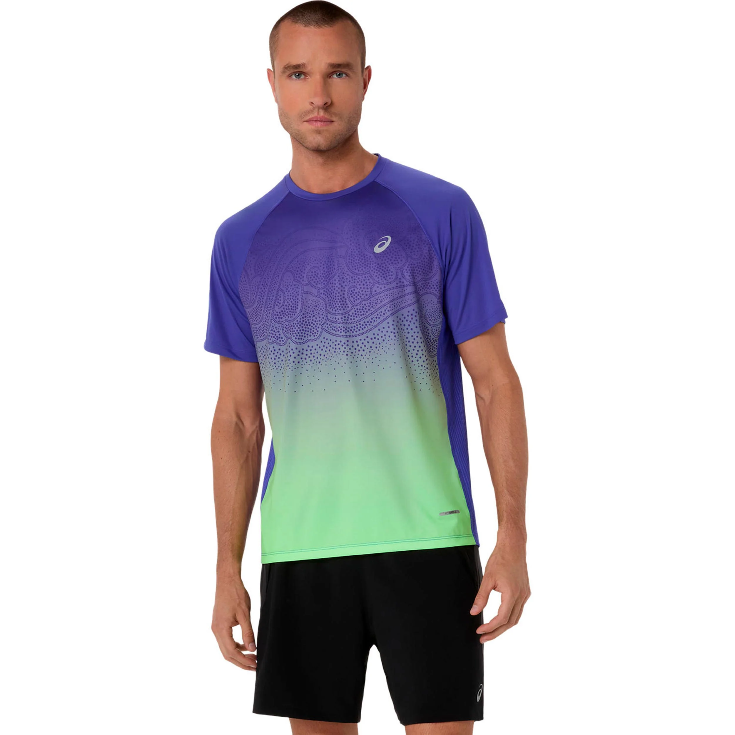 Road Ibuki  Laufshirt Herren - blau, grün