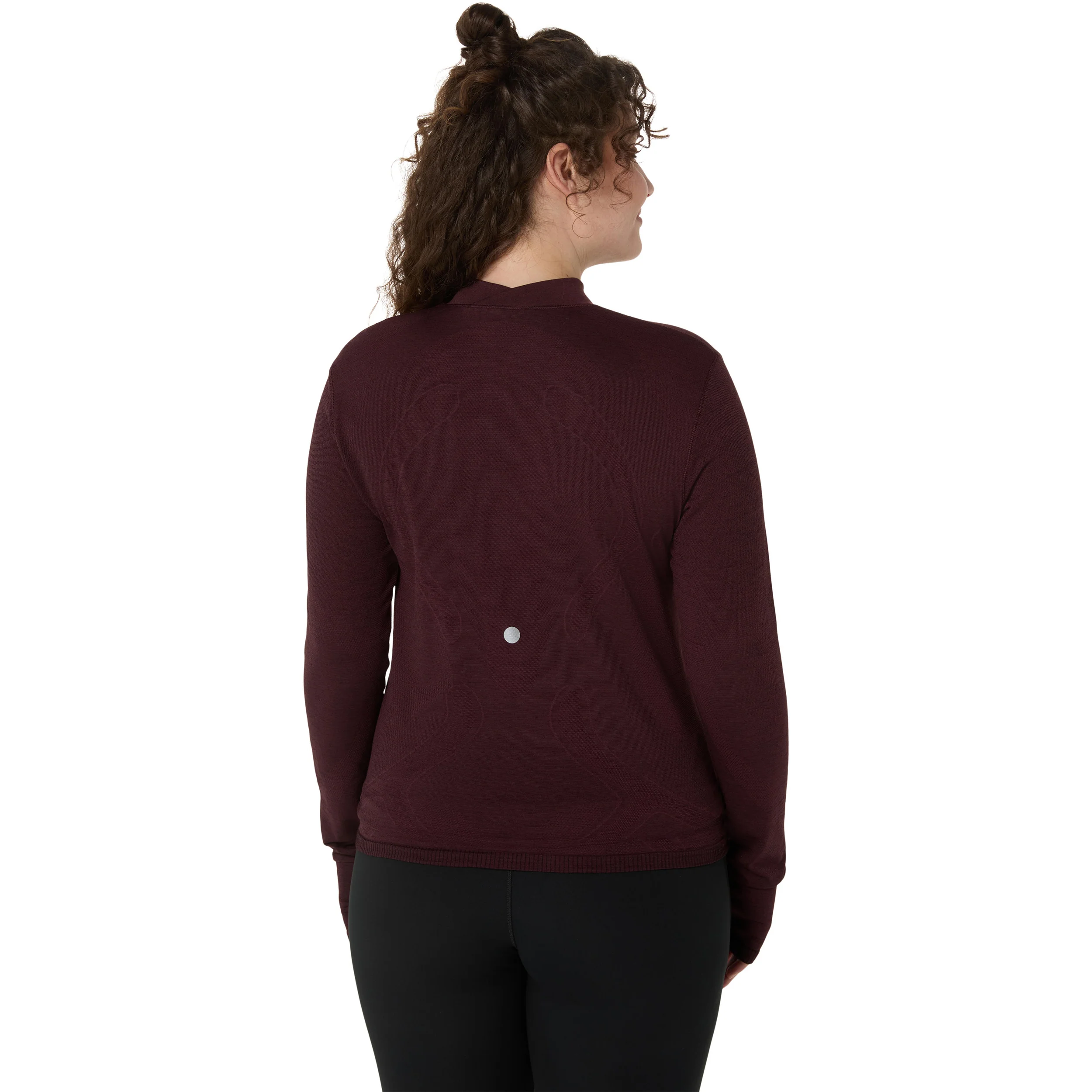 Road Winter Seamless Laufshirt Damen - dunkelrot - Image 3