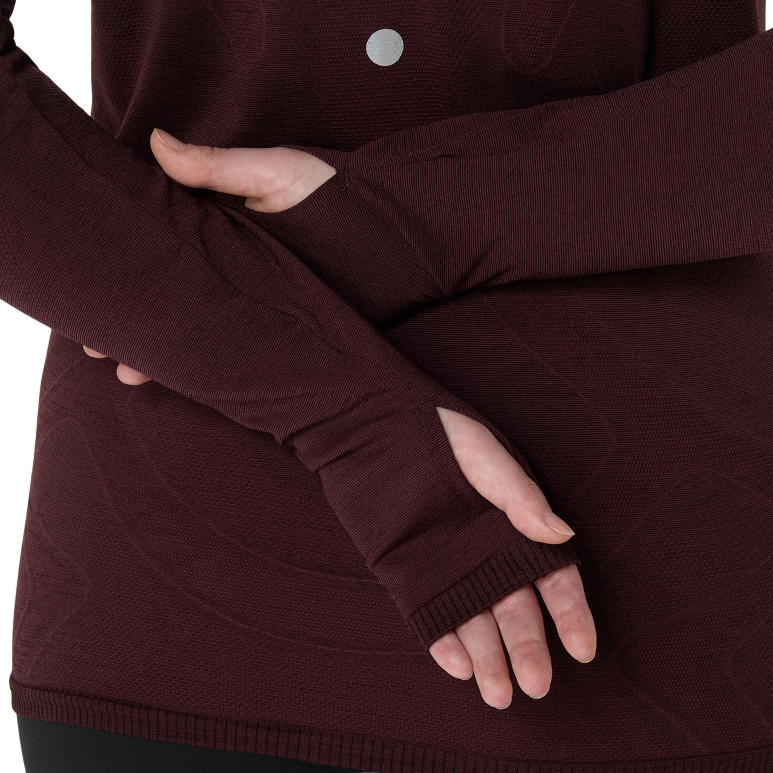 Road Winter Seamless Laufshirt Damen - dunkelrot - Image 5