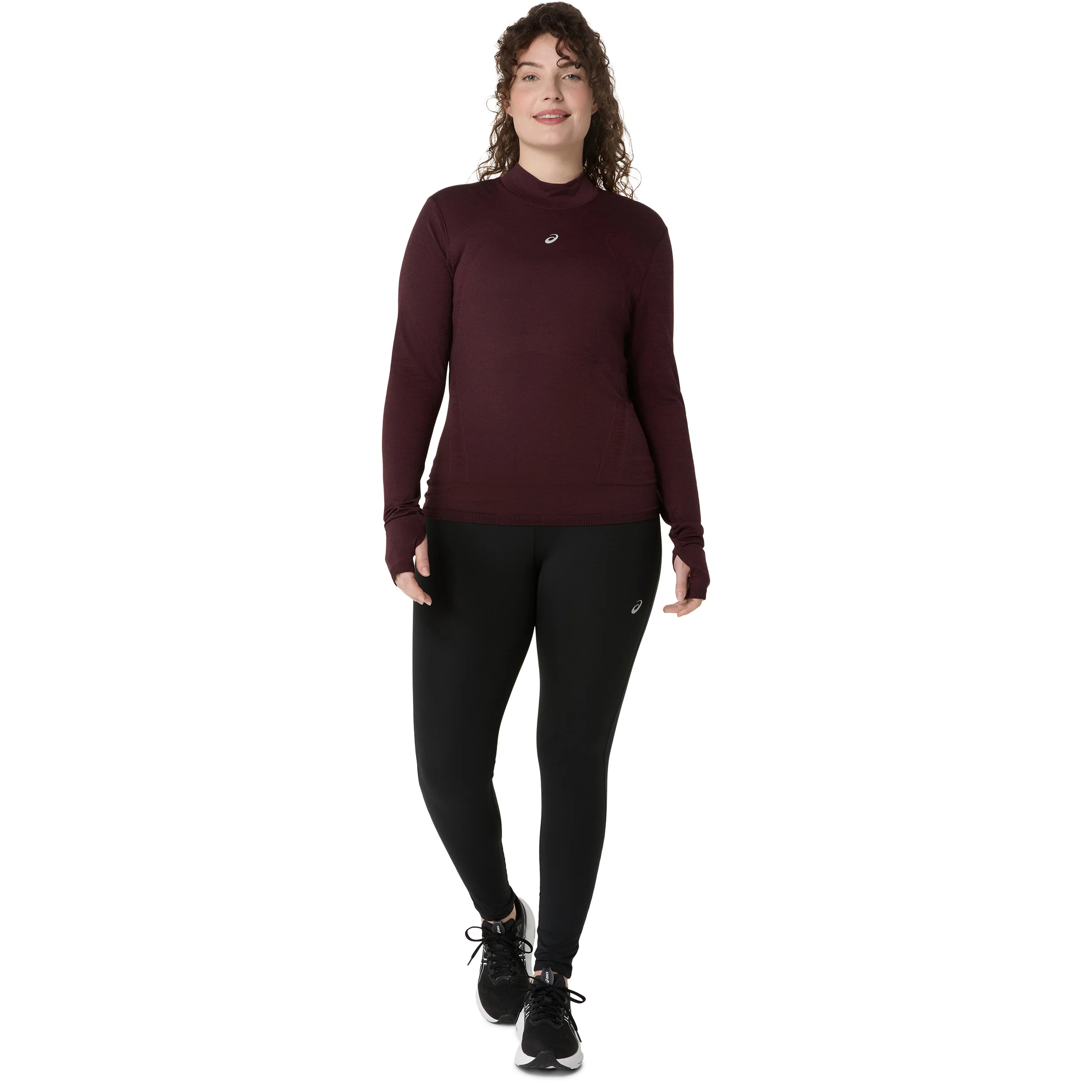 Road Winter Seamless Laufshirt Damen - dunkelrot - Image 7