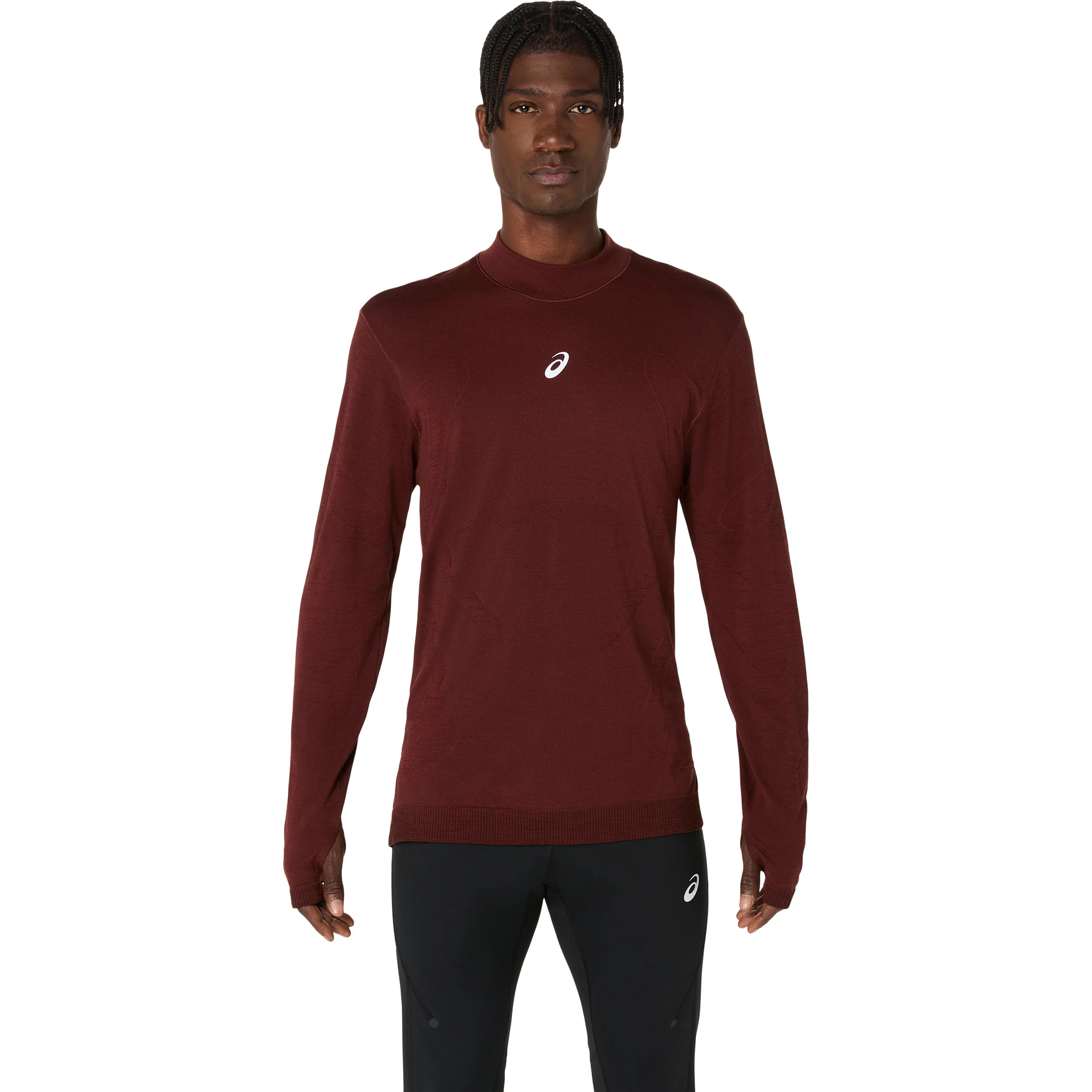 Road Winter Seamless Laufshirt Herren - weinrot