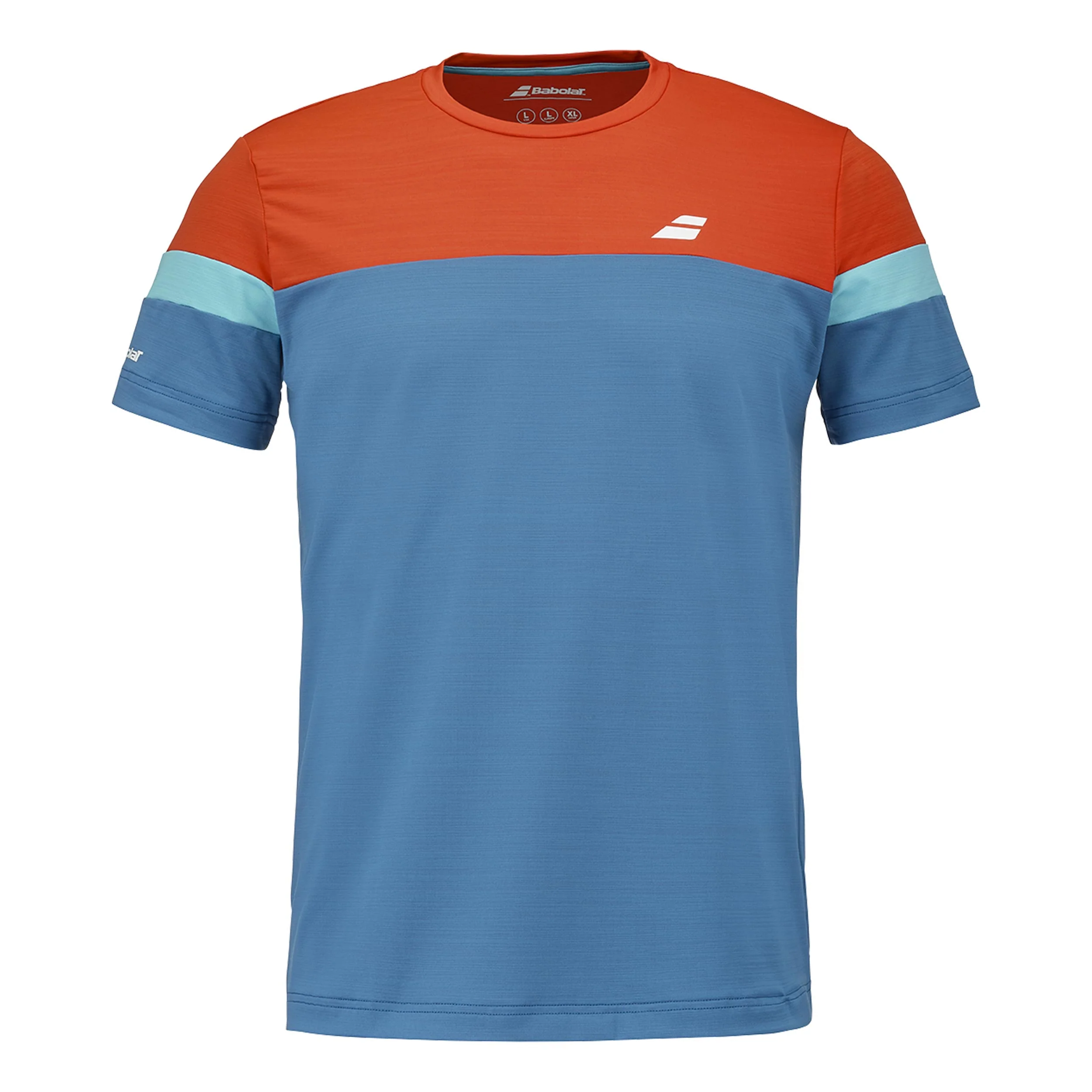 Crew Neck T-Shirt Herren - dunkelblau, orange