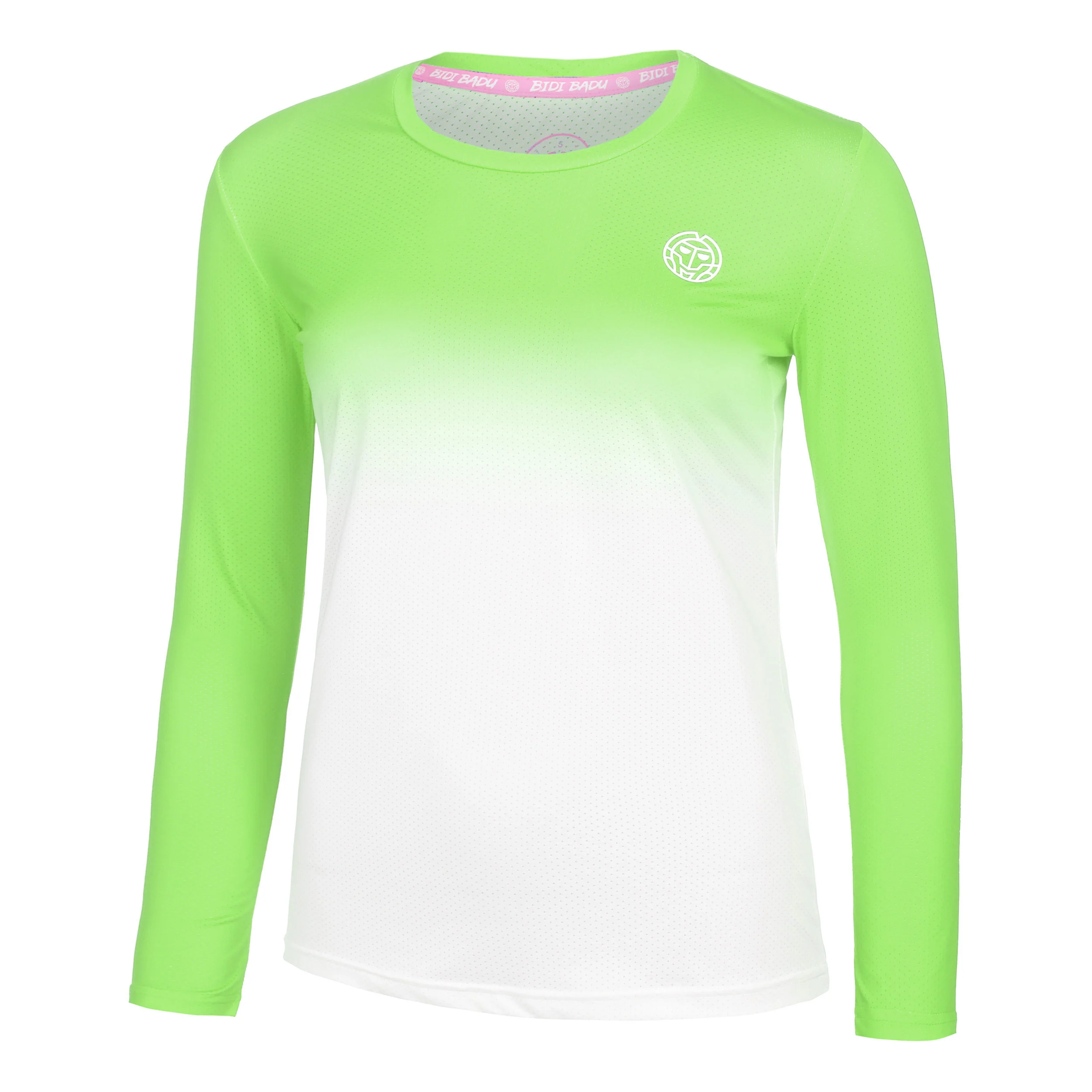 Crew Gradiant Longsleeve Damen-Neongrün,Weiß