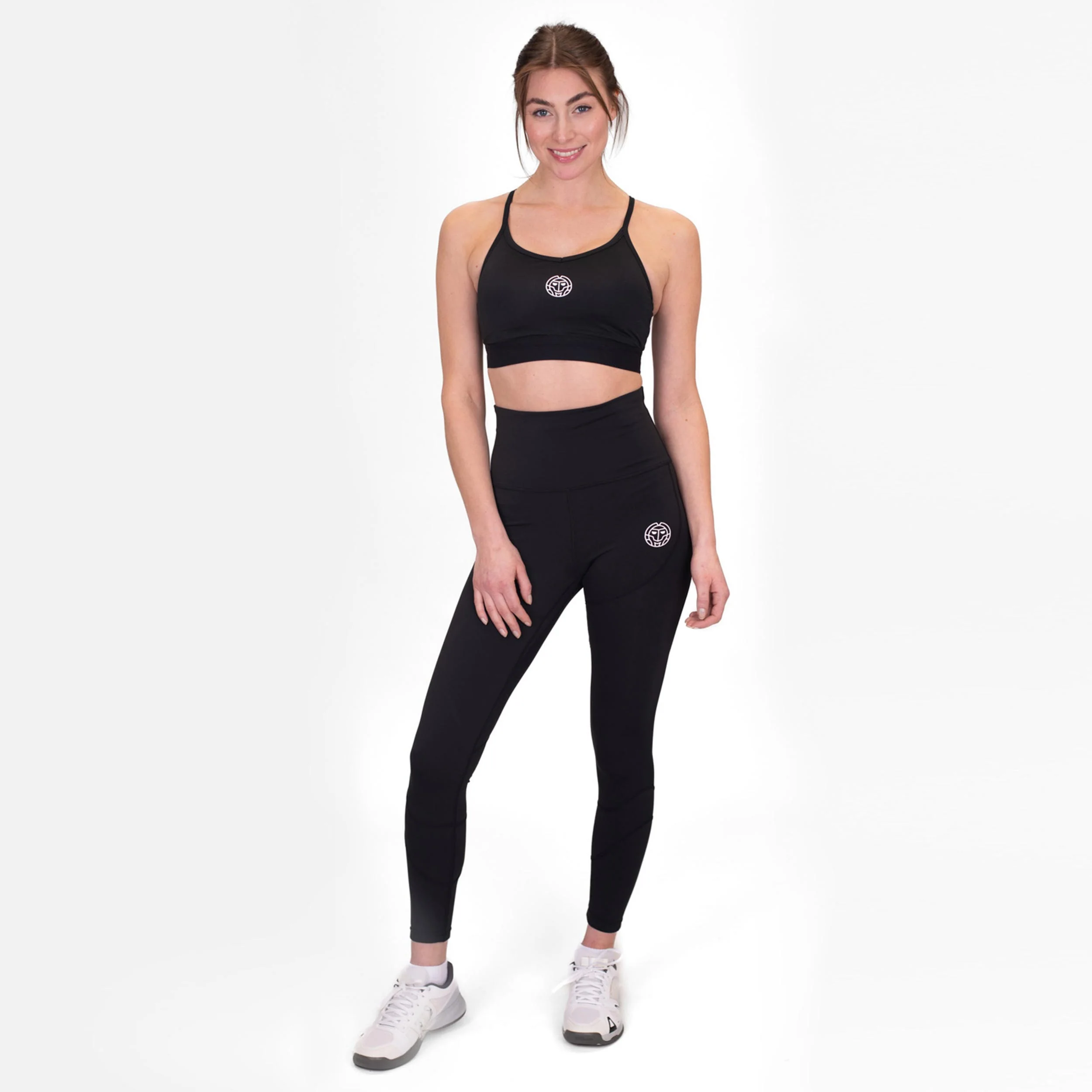 Crew Low Support Strappy Sport-BH Damen-Schwarz - Image 5