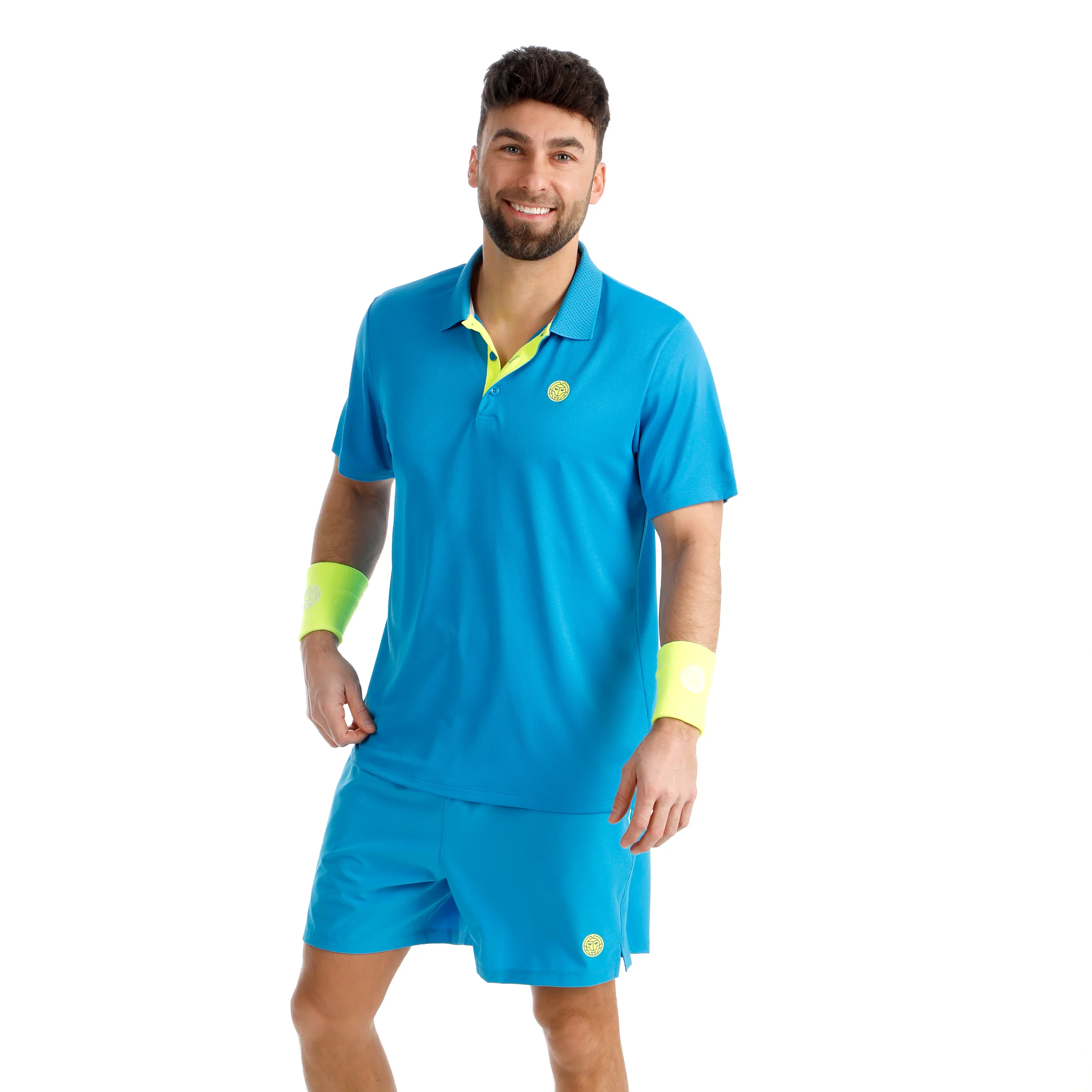 Out of Control Polo Herren - blau, neongelb - Image 4