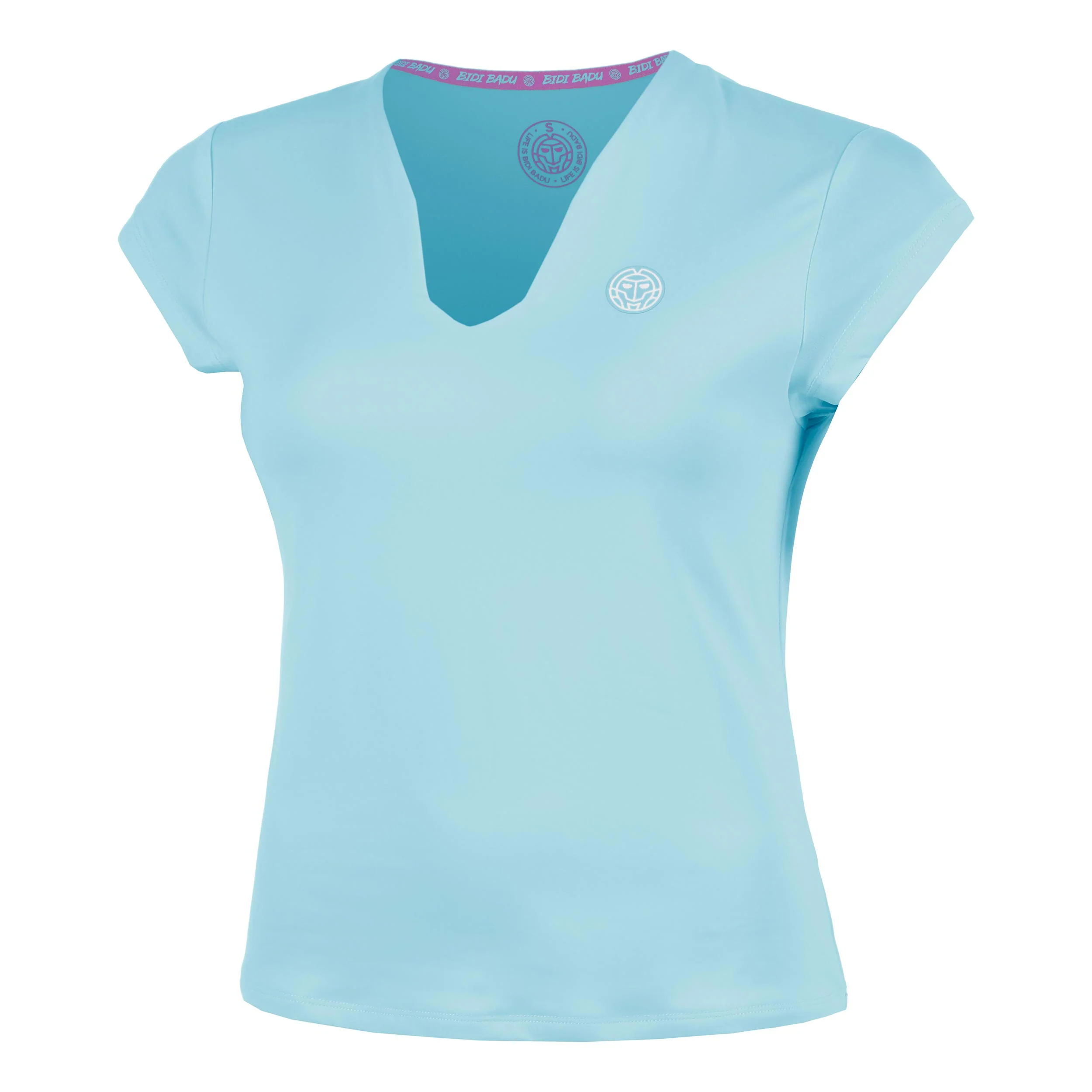 Out of Control V-Neck T-Shirt Damen-hellblau