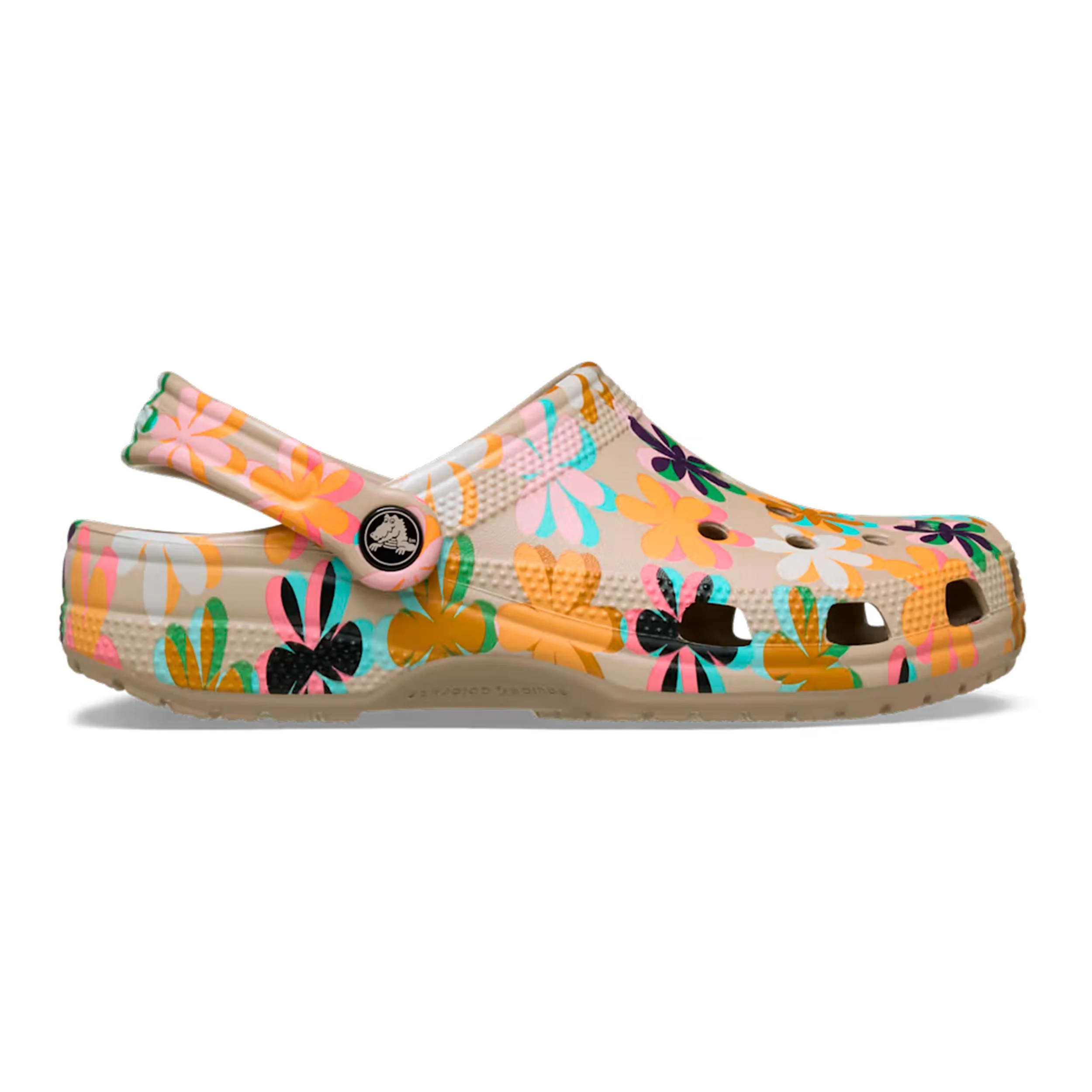 Classic Graphic Clog Badelatschen Damen - beige, mehrfarbig