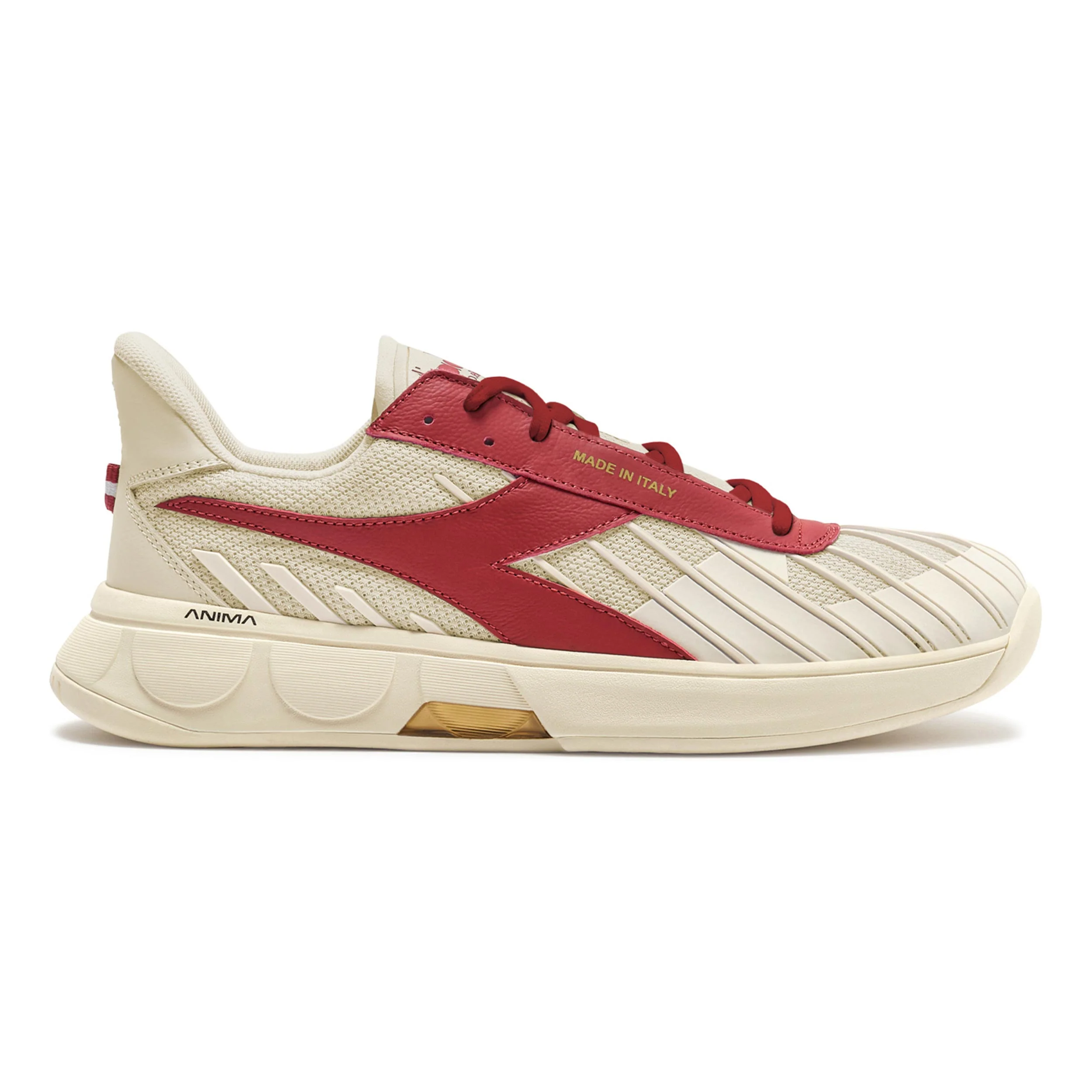 B. Elite Star made in Italy Allcourtschuh Herren-weiß, dunkelrot