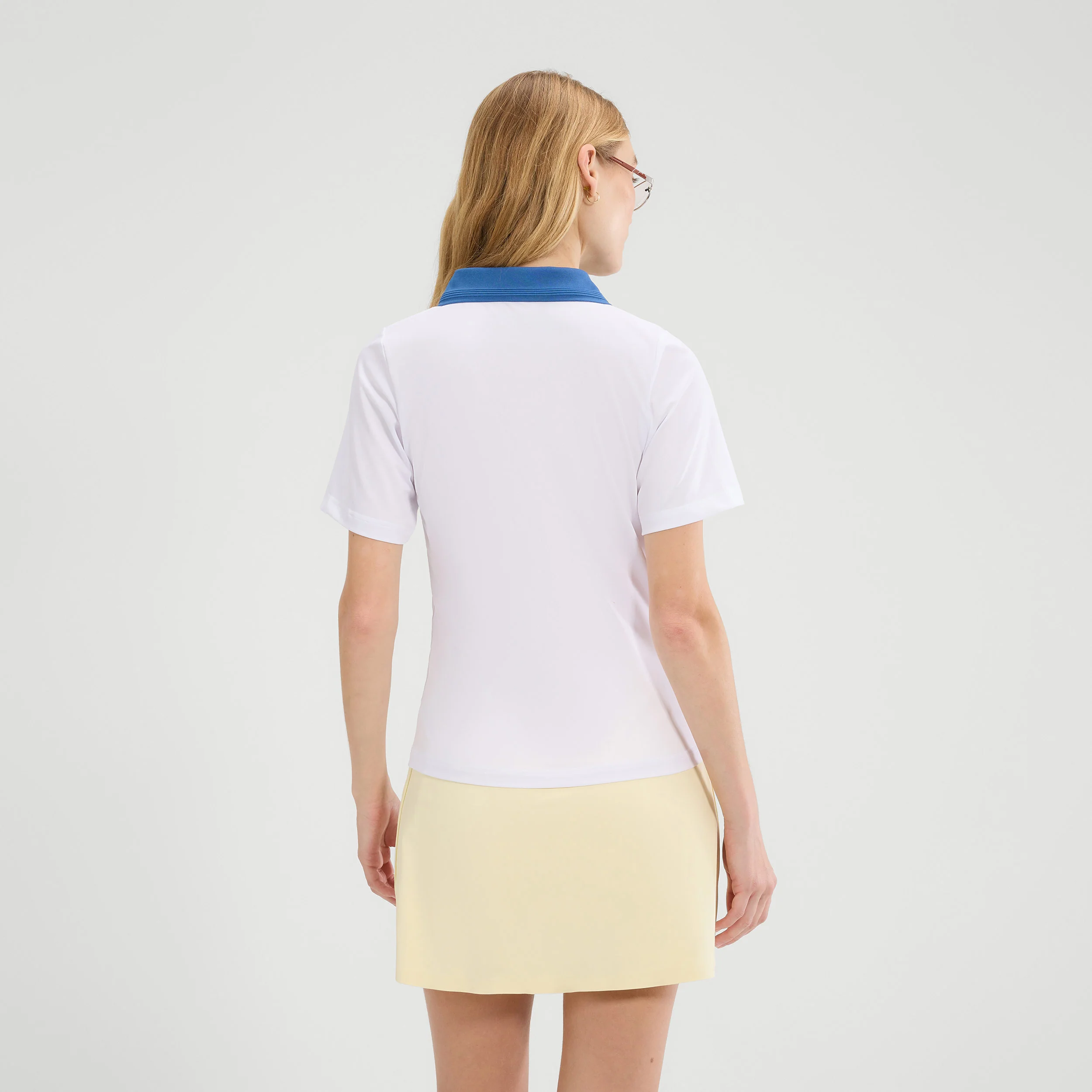 Di Lepre Polo Damen-Weiß,Blau - Image 2
