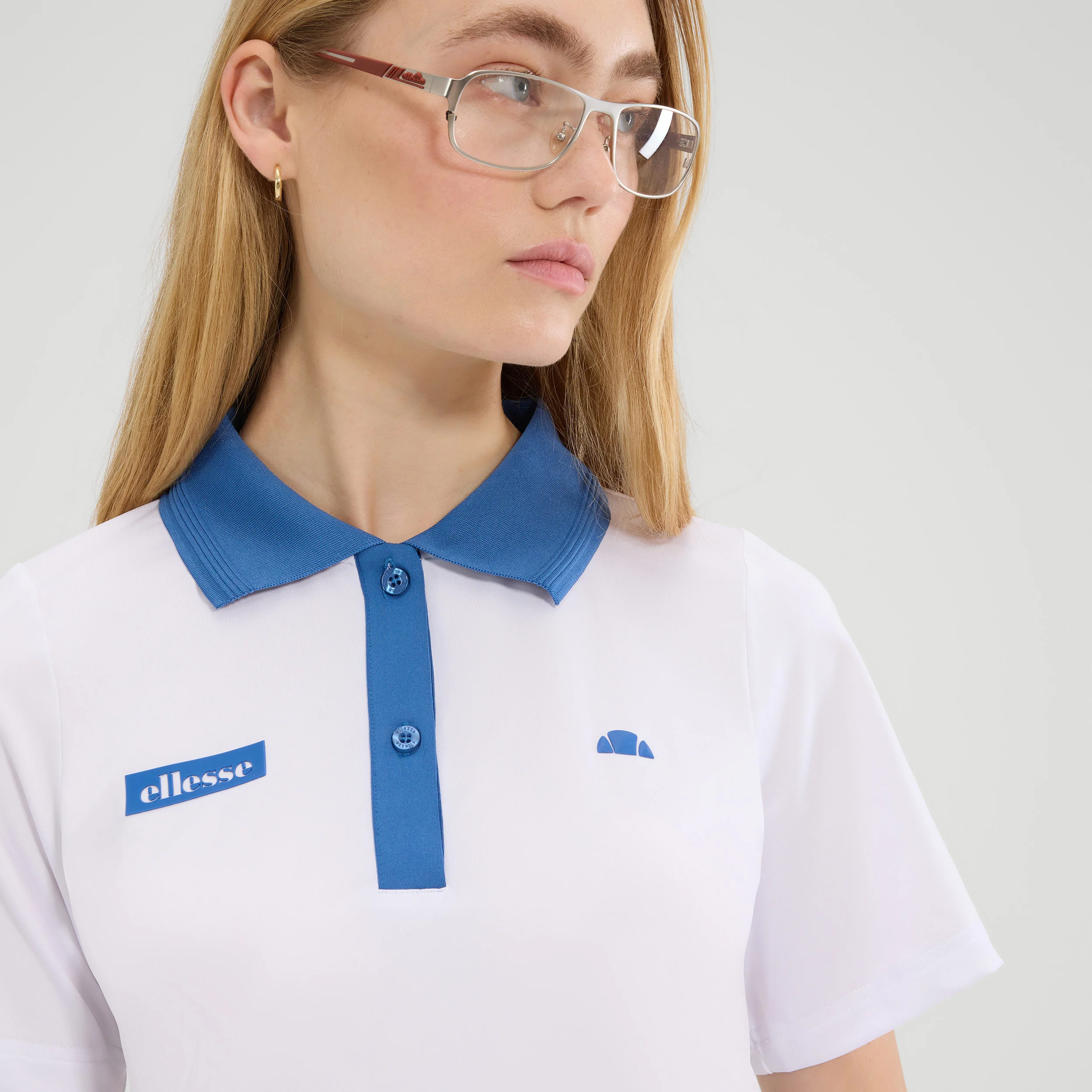 Di Lepre Polo Damen-Weiß,Blau - Image 3