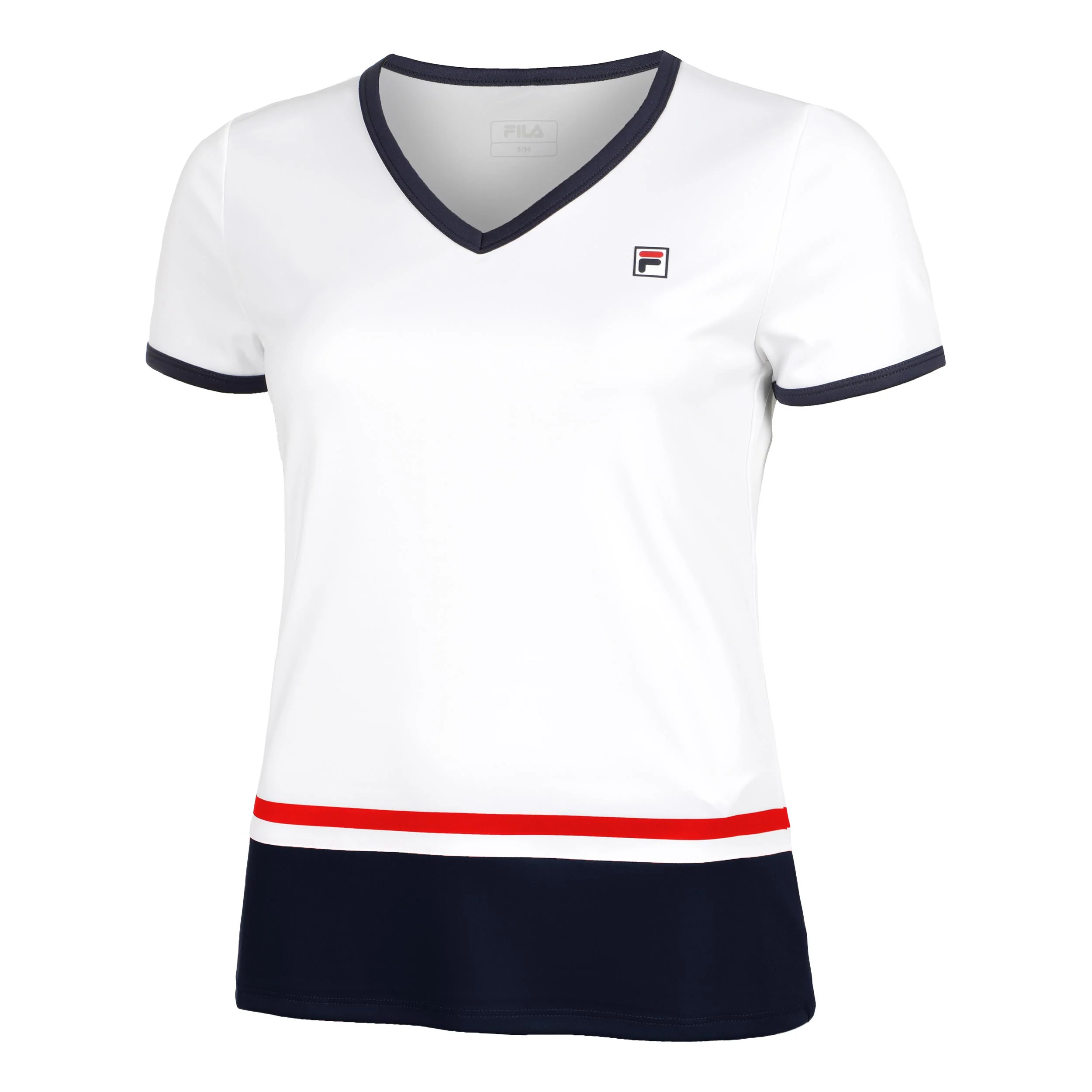Elisabeth T-Shirt Damen-Weiß,Dunkelblau