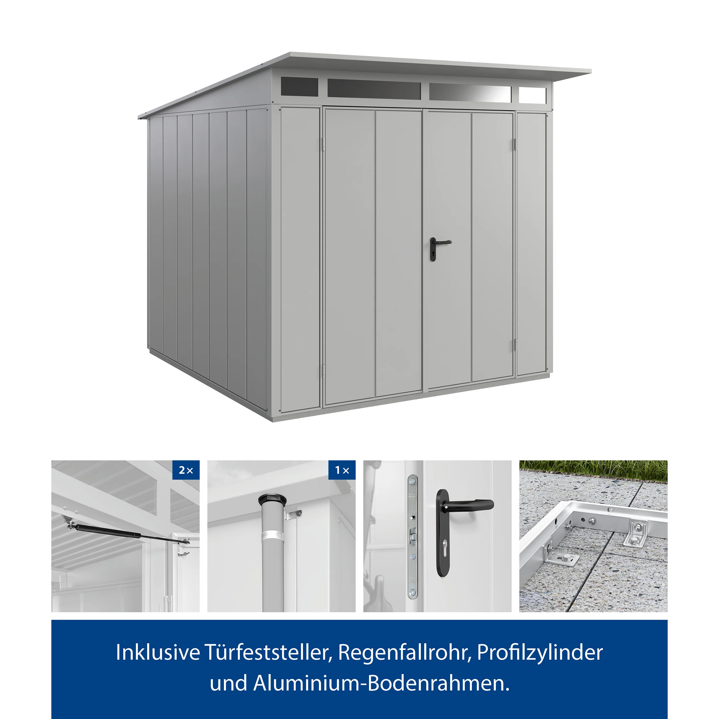 Set Berry Modern-P,Typ 2 Gerätehaus-Weißaluminium - Image 3