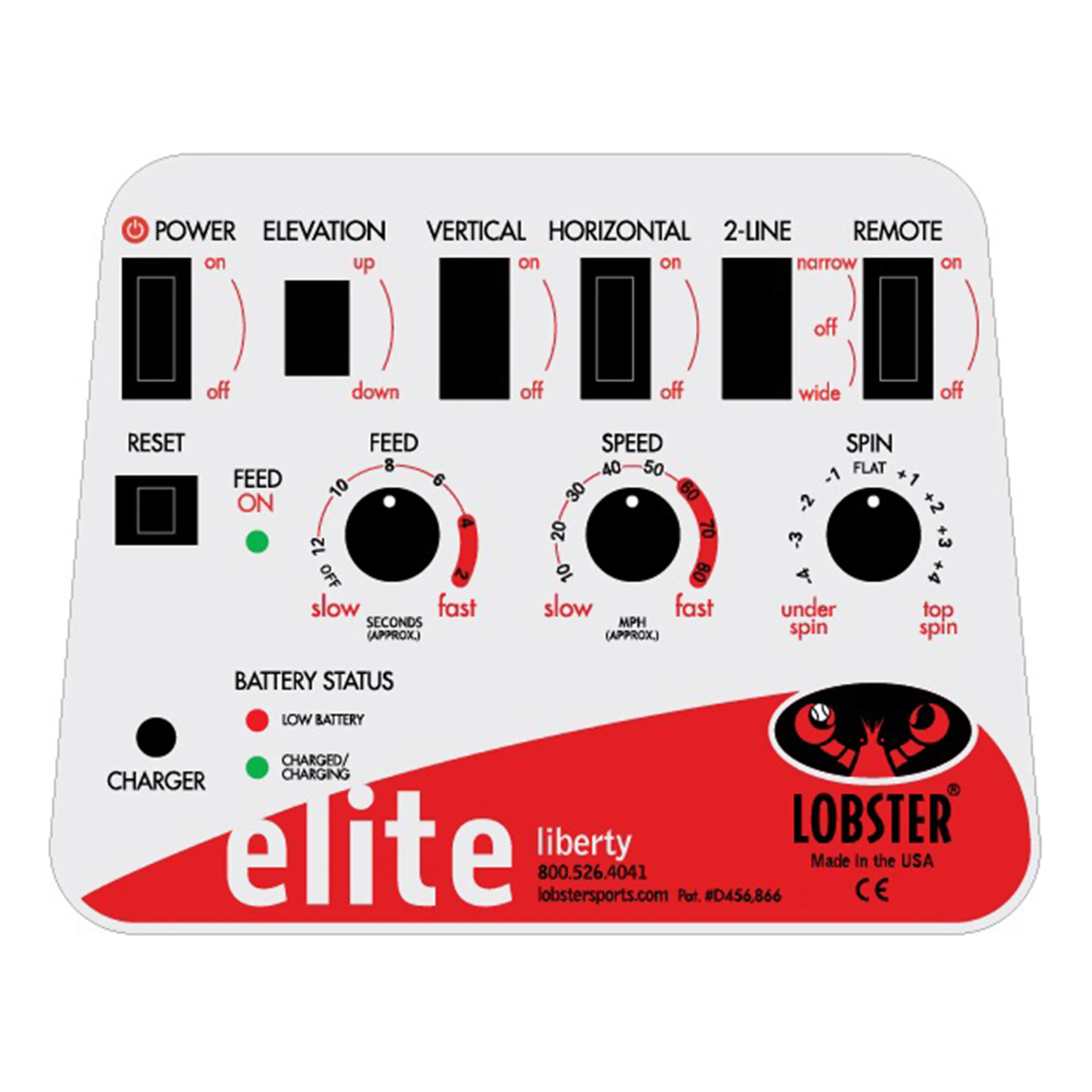 Elite Liberty Ballmaschine-Rot,Weiß - Image 2