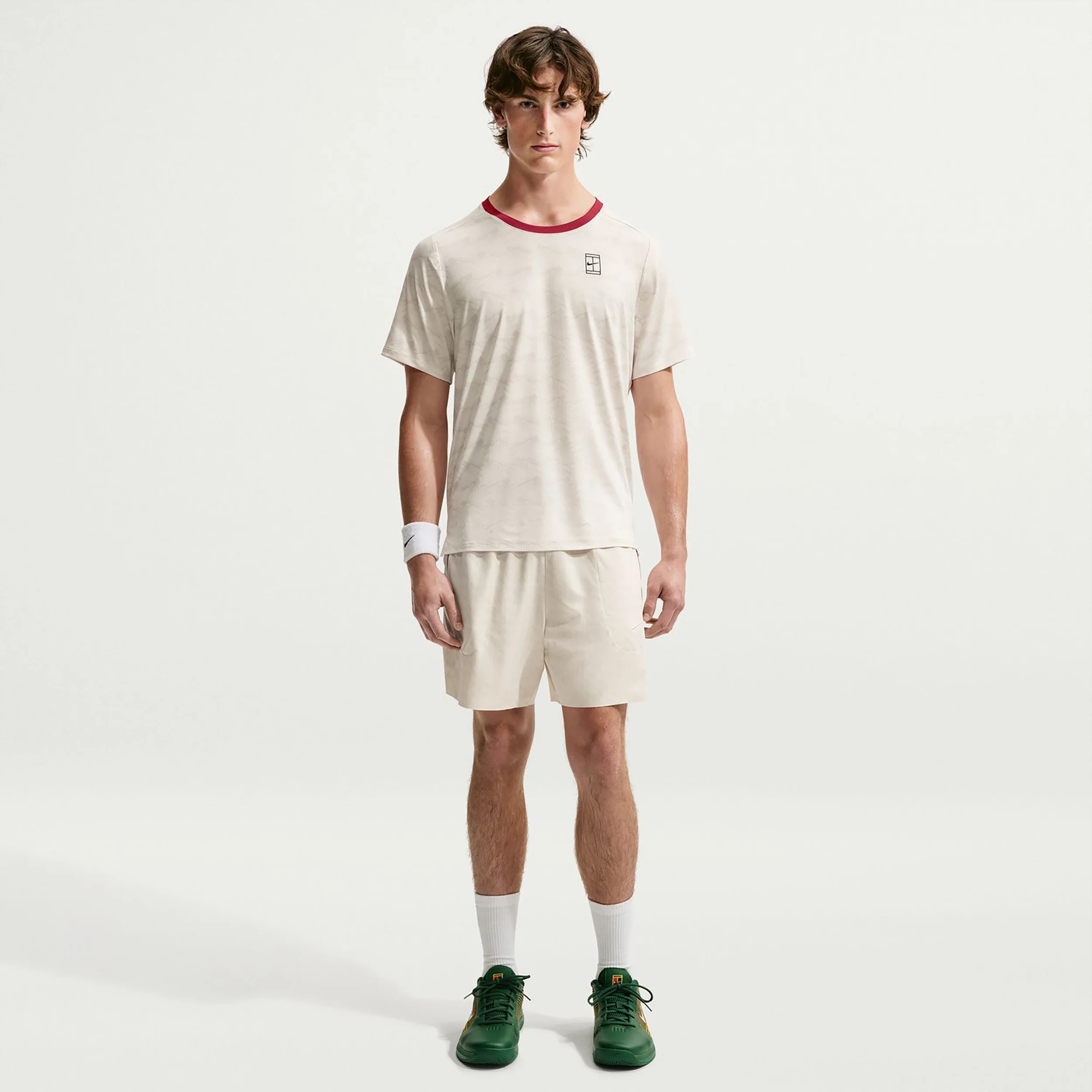 Court Advantage T-Shirt Herren - creme, rot - Image 3