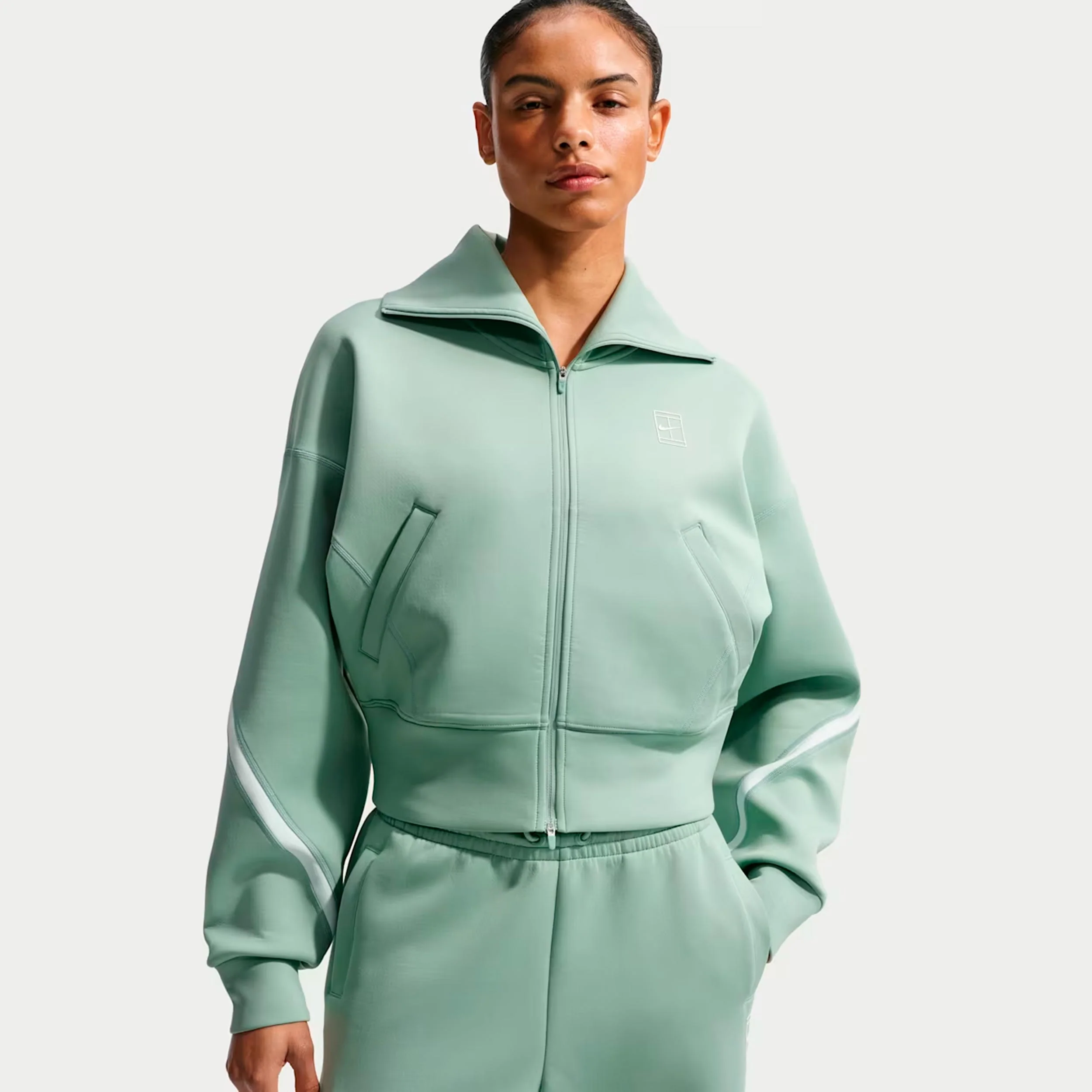Court Dri-Fit Advantage  Trainingsjacke Damen - graugrün, weiß
