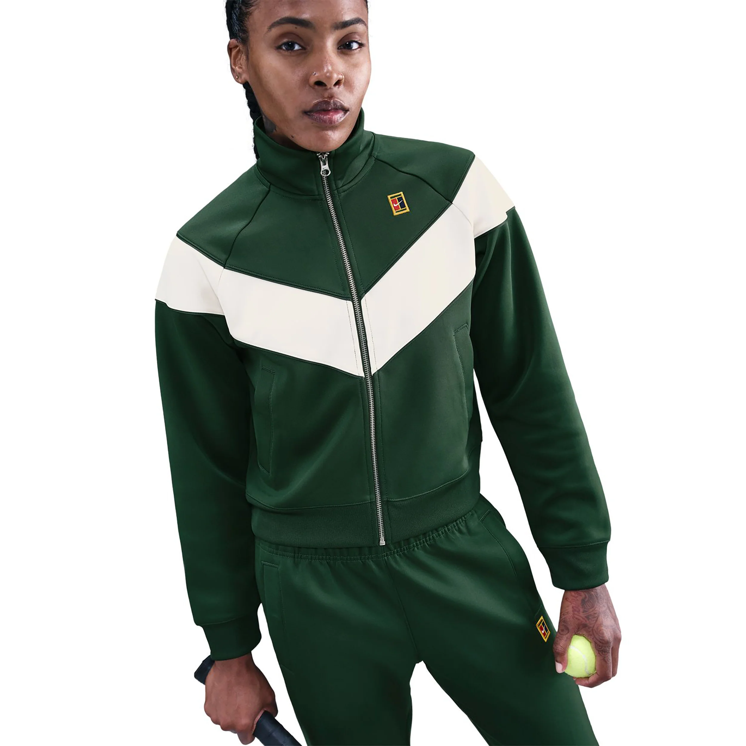 Courtly Knit Heritage Trainingsjacke Damen-dunkelgrün - Image 3