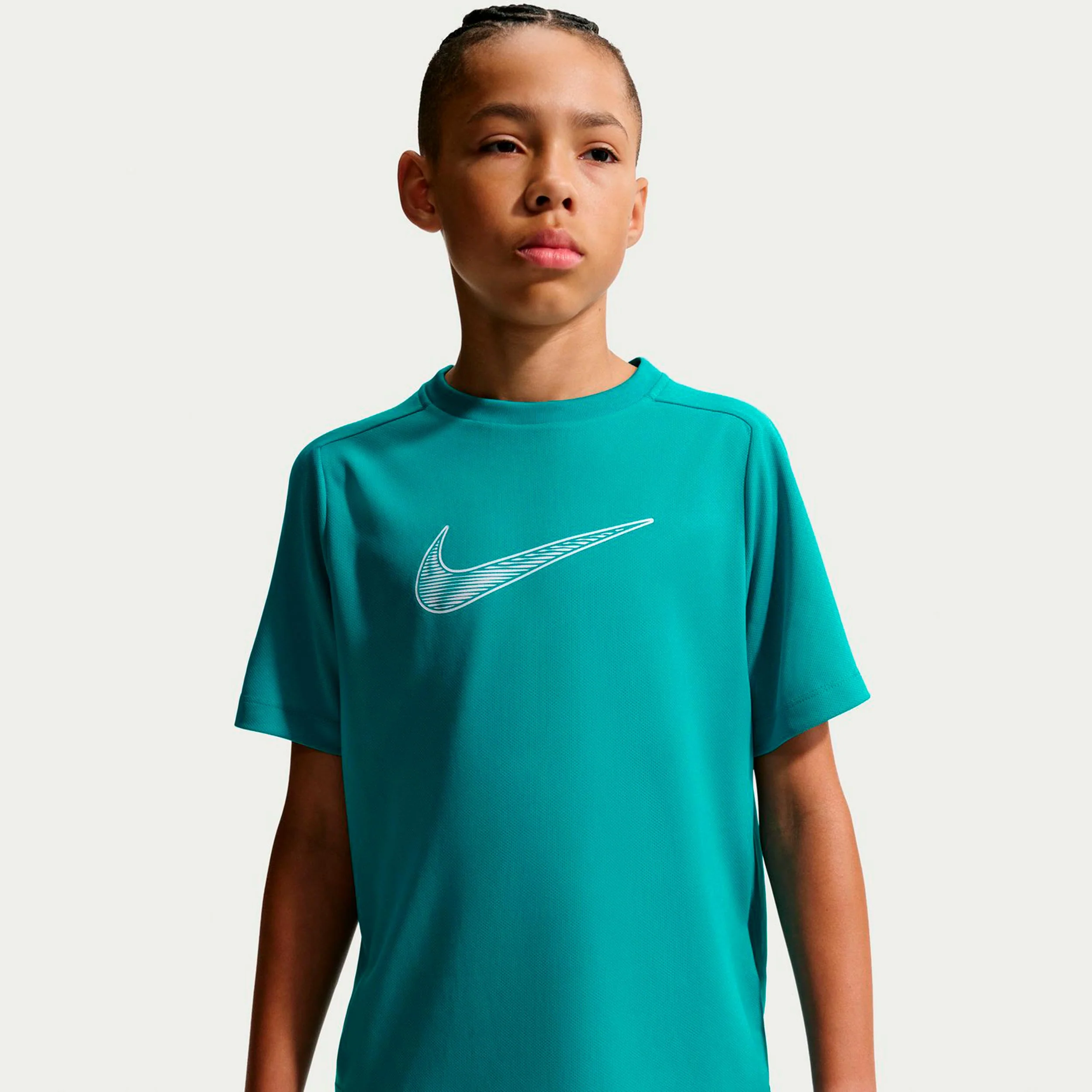Dri-Fit Multi  T-Shirt Kinder - petrol, weiß