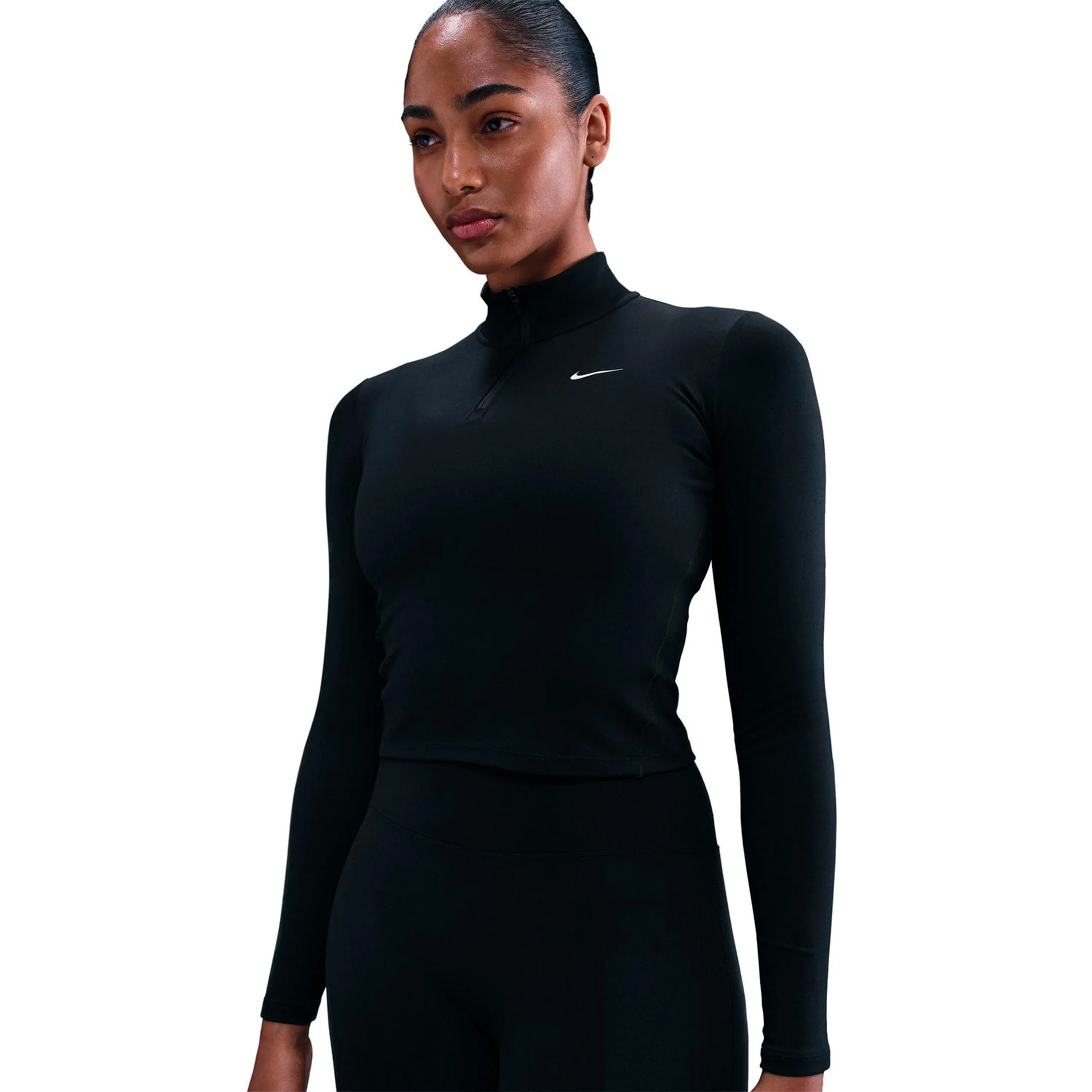 One Dri-Fit Quarter Zip Longsleeve Damen - schwarz