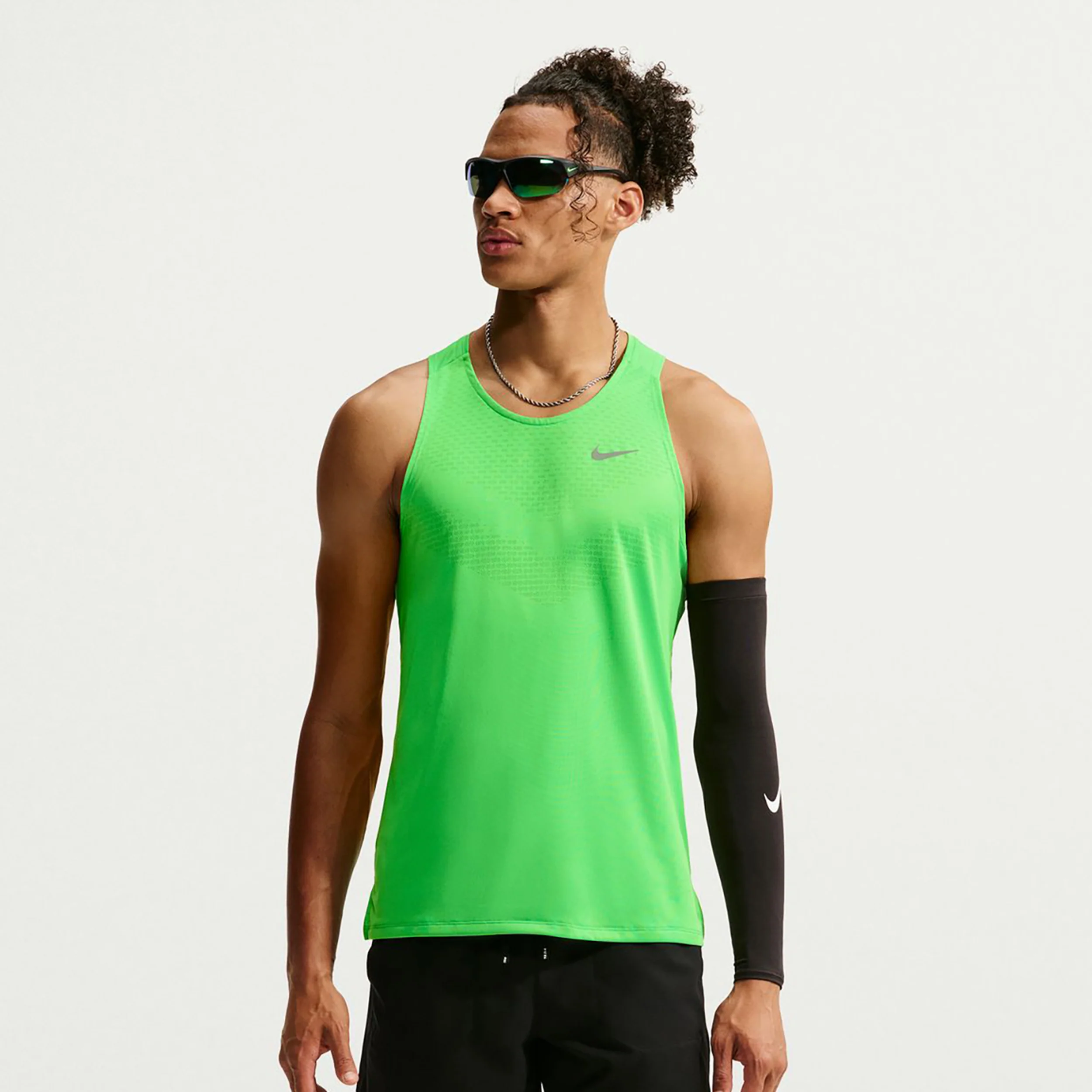 Stride Laufshirt Herren - grün, silber