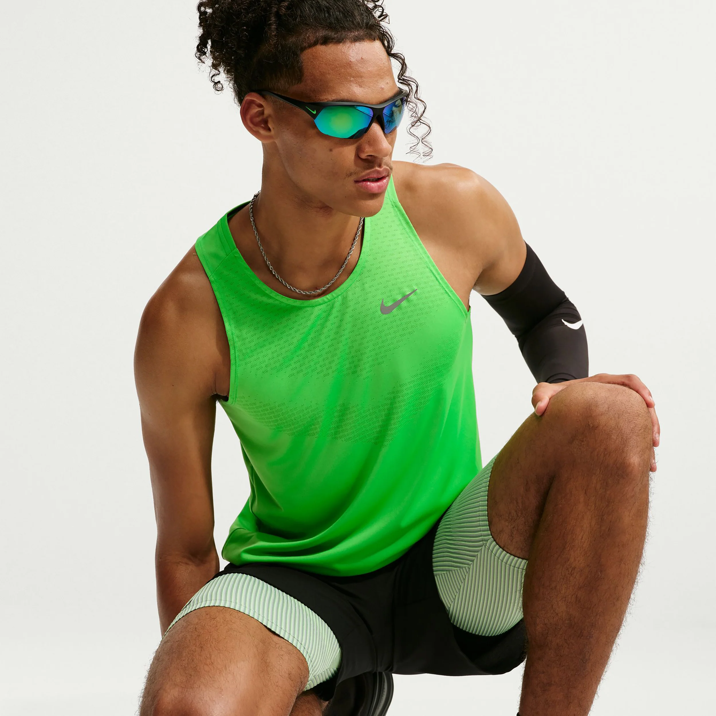 Stride Laufshirt Herren - grün, silber - Image 5