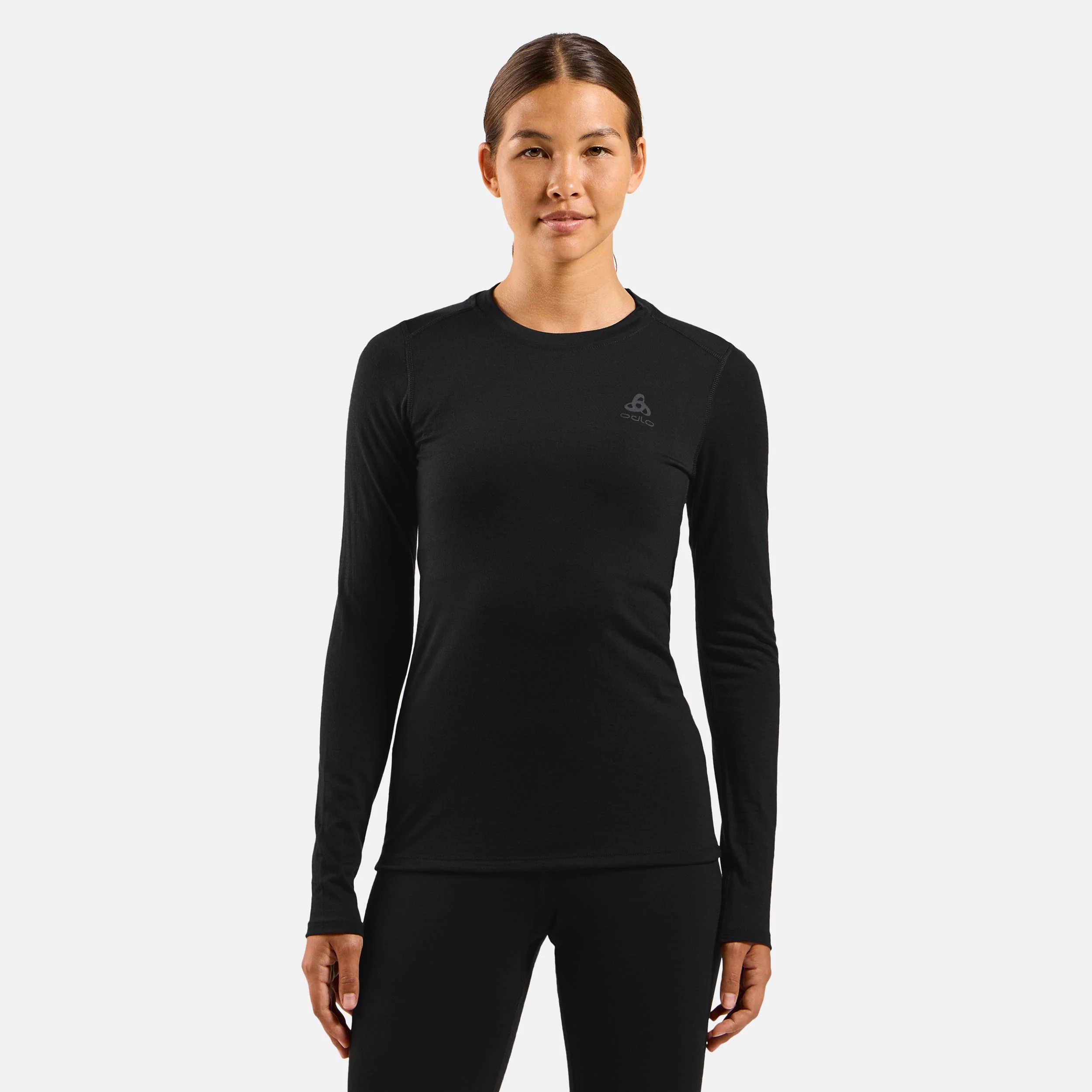 Merino 160Crew Longsleeve Damen-Schwarz - Image 3