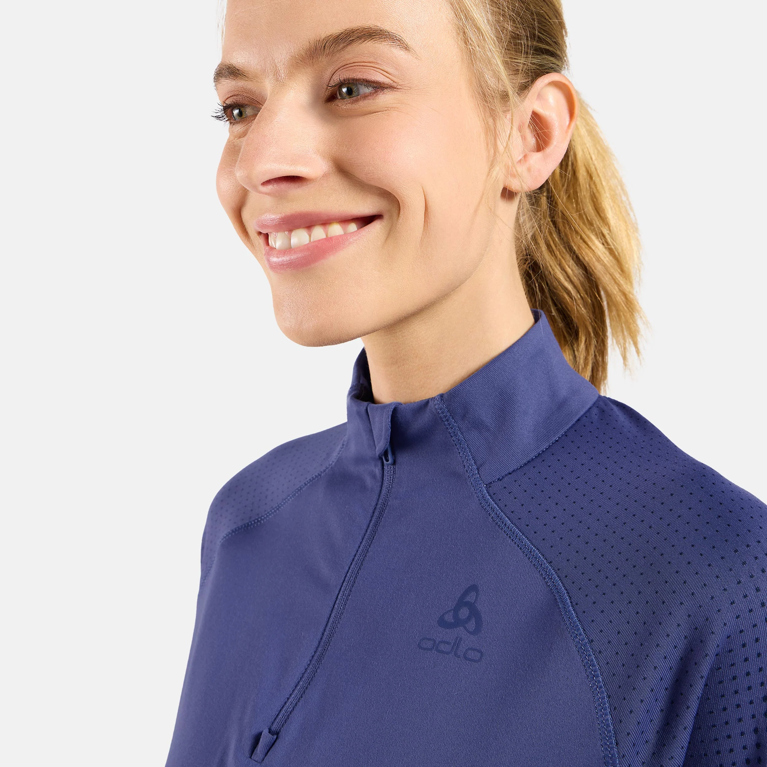 Zeroweight Warm Mid Layer 1/2 Zip Laufshirt Damen - blau - Image 5
