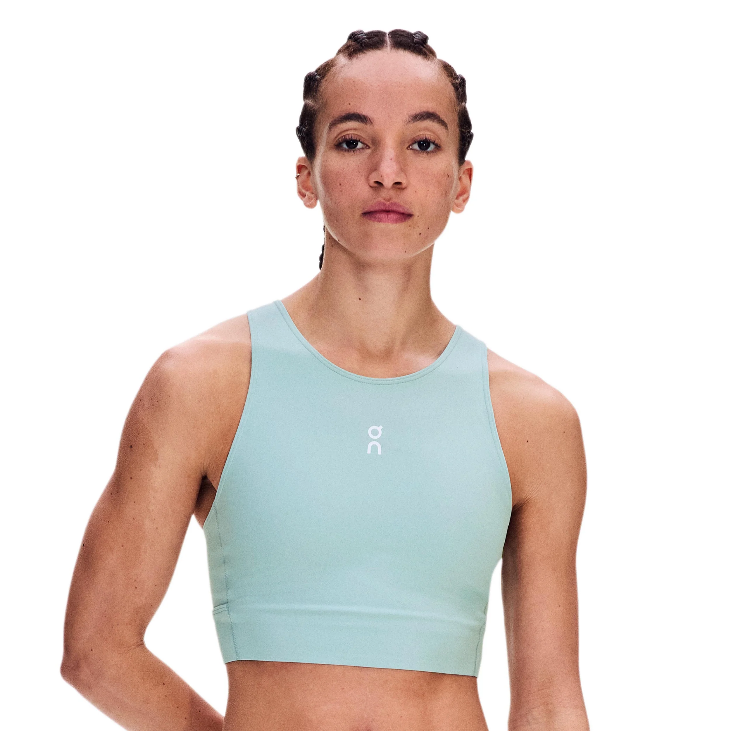 Court Crop Tank-Top Damen - blaugrau