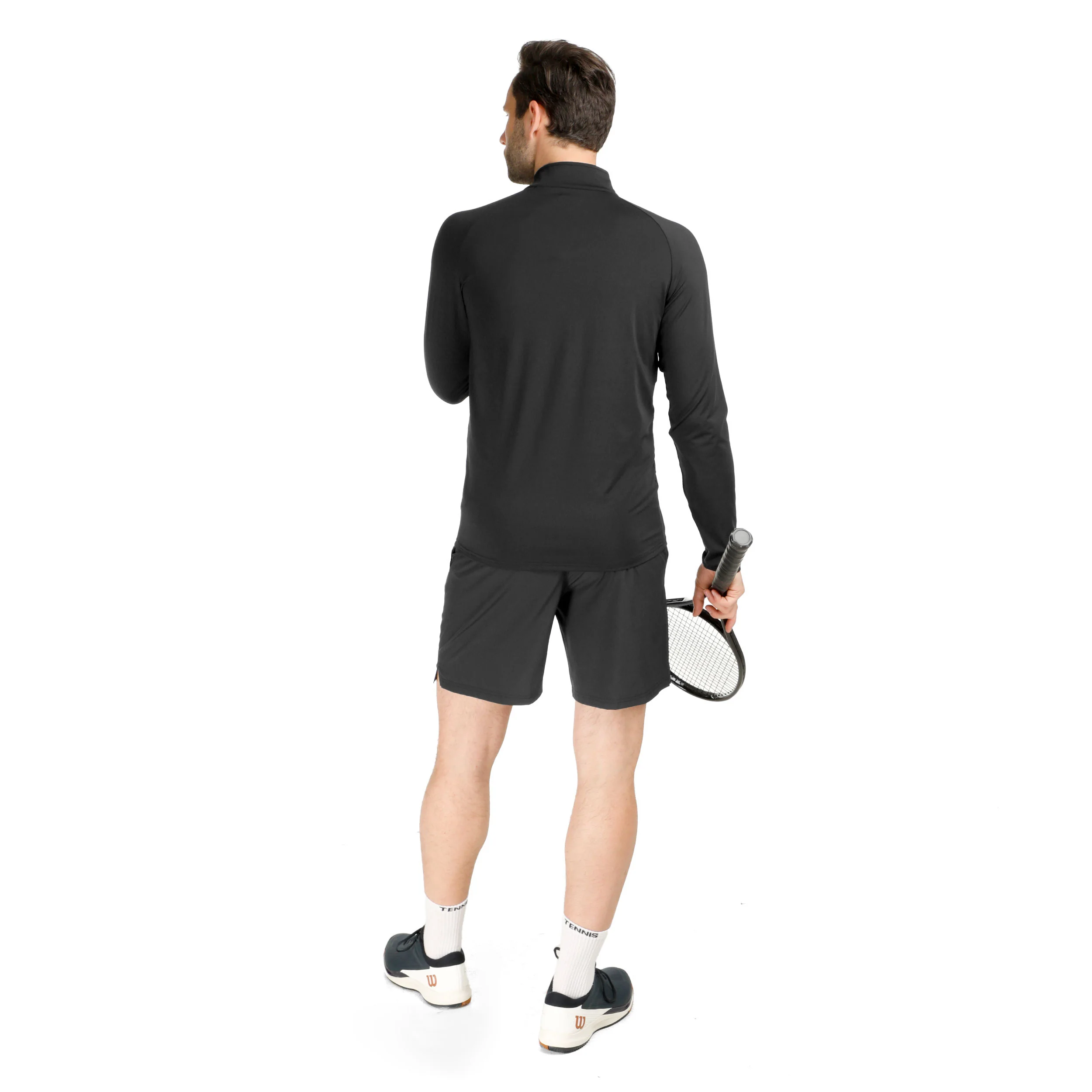 Big Serve 1/4 Zip Longsleeve Herren-Schwarz,Weiß - Image 4