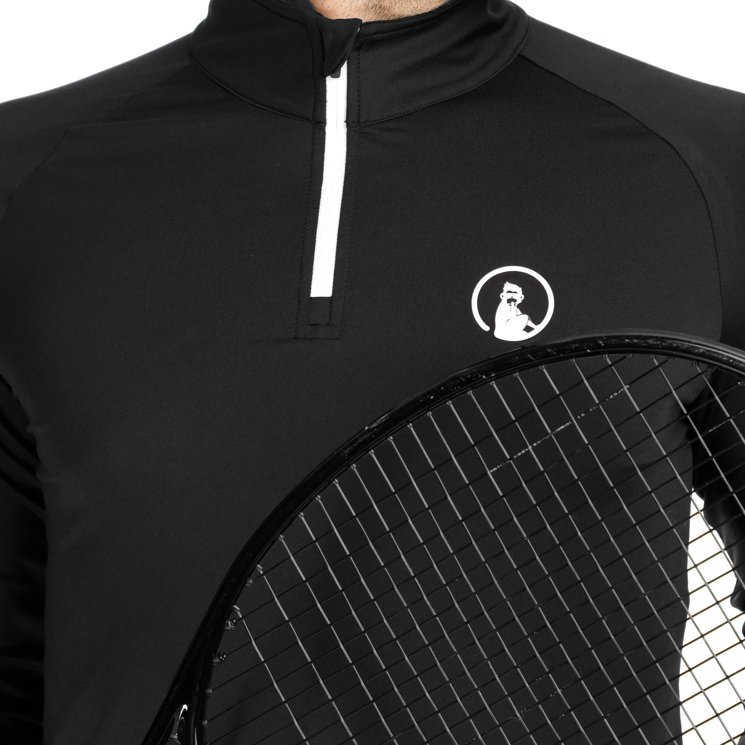 Big Serve 1/4 Zip Longsleeve Herren-Schwarz,Weiß - Image 5