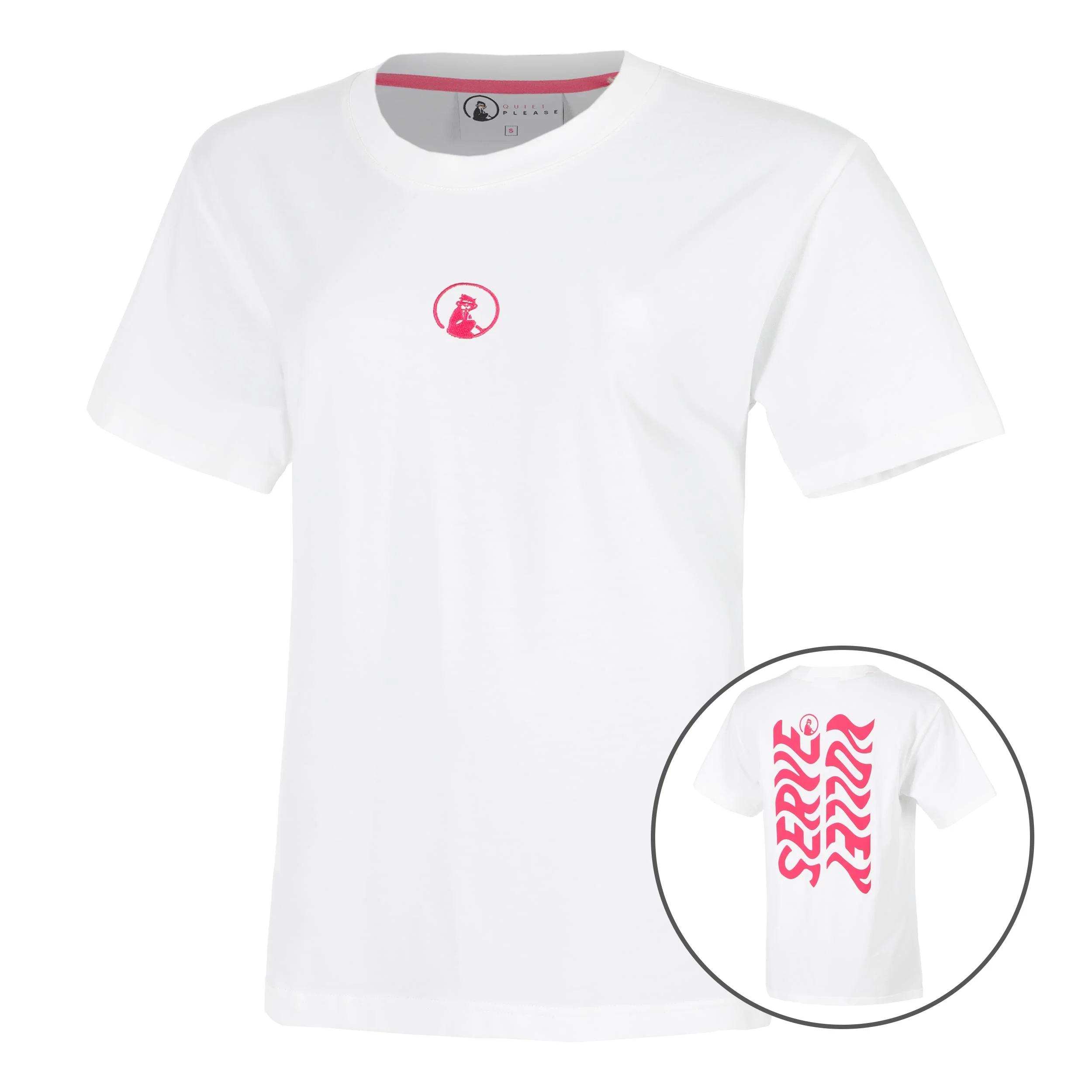 Create Wavy Boyfriend T-Shirt Damen-Weiß,Pink