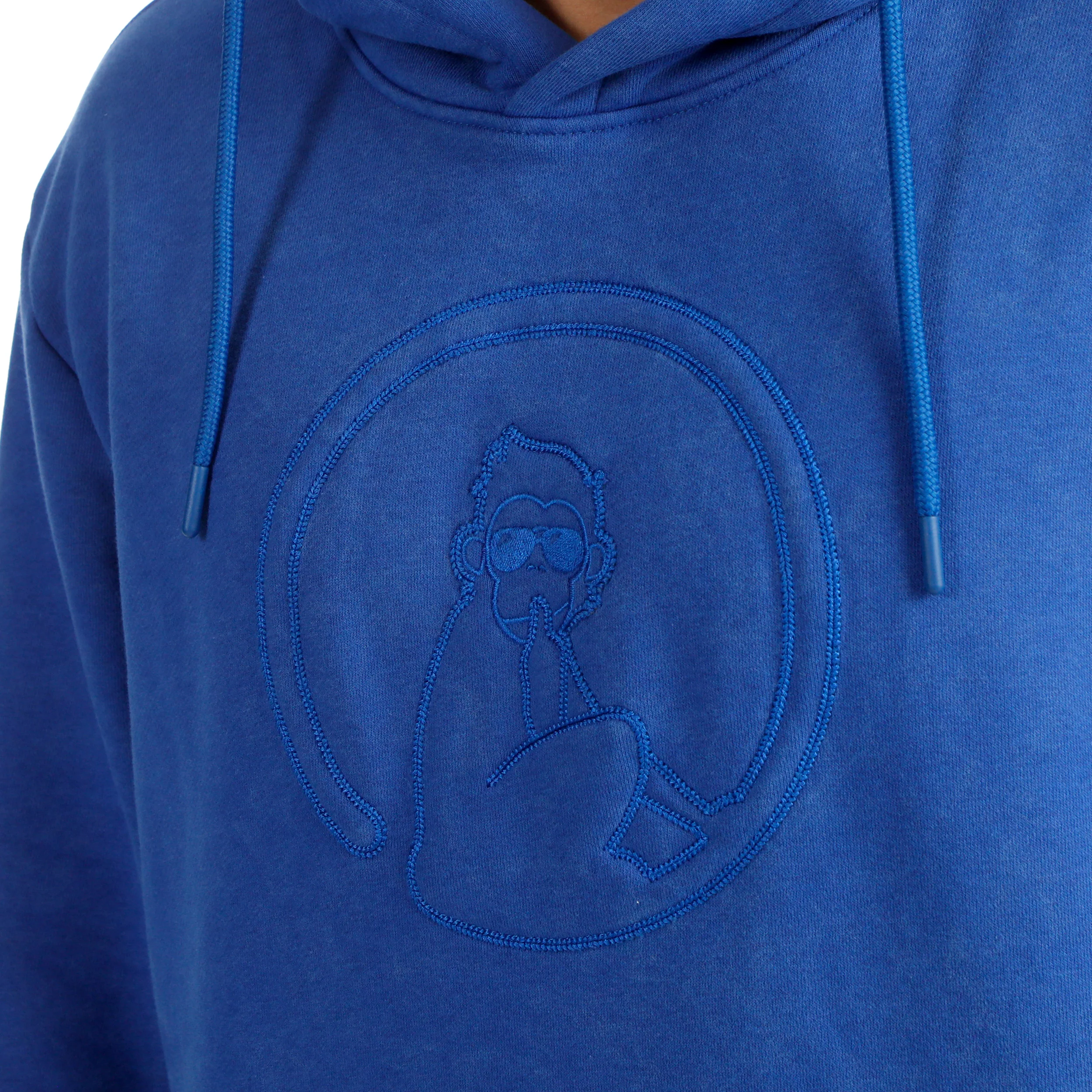 Crush Washed Out Loose Fit Hoody Herren-blau - Image 9