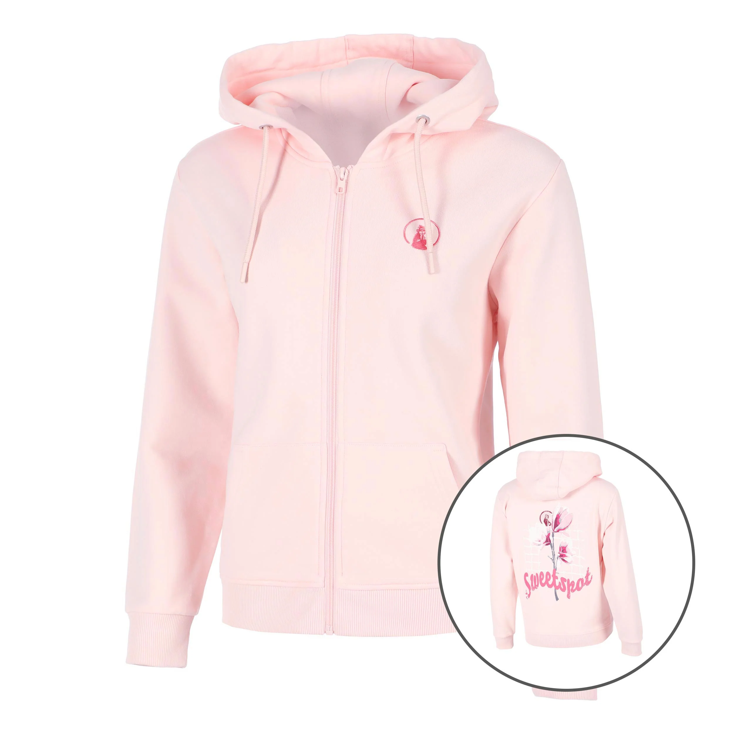 Endlessly Flower Zip Sweatjacke Damen-Rosa,Mehrfarbig