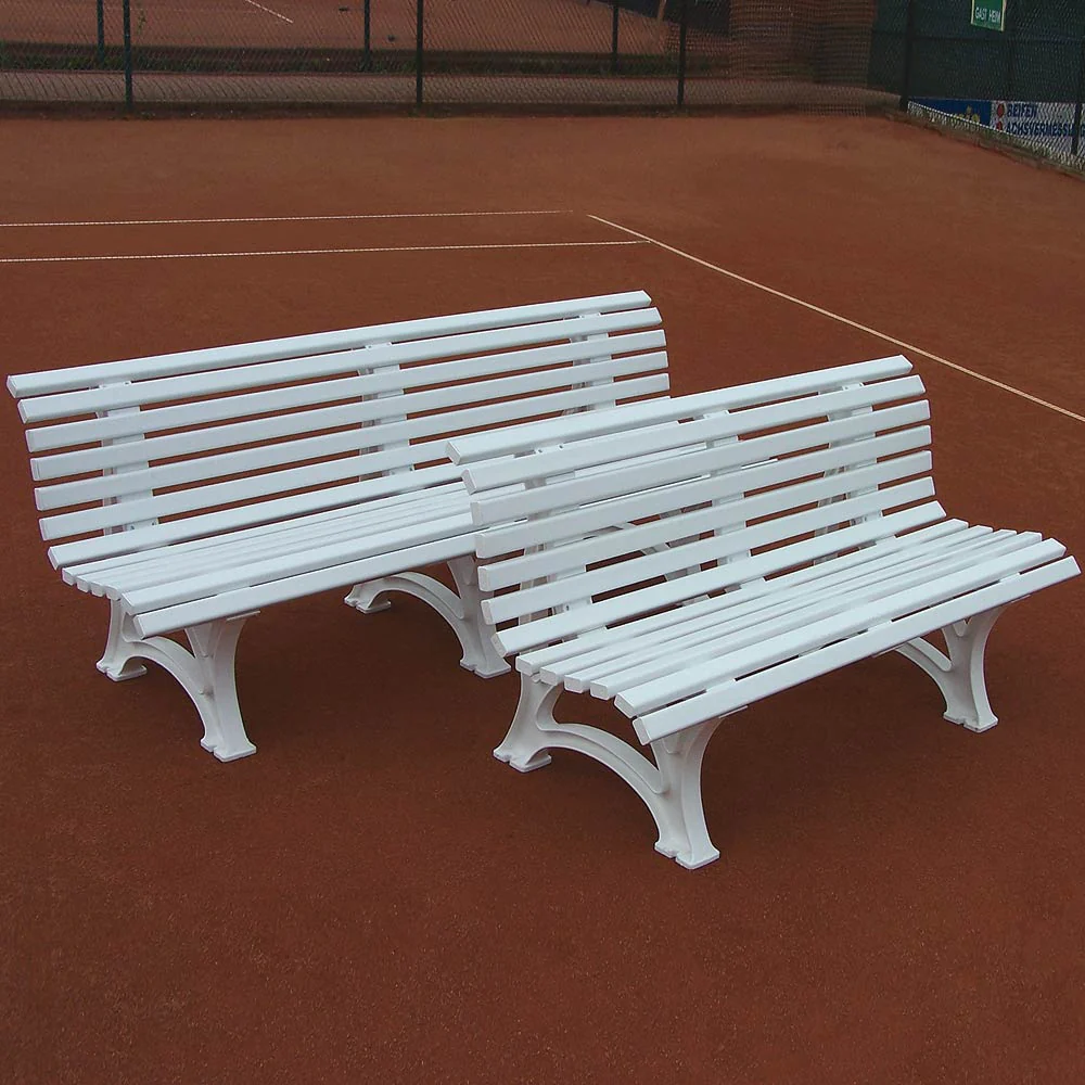 Tennisbank 1,5m Mit Geschwungener Lehne-Weiß