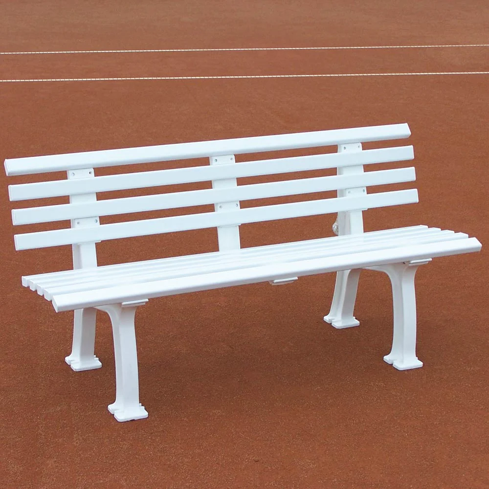 Tennisbank 1,5m Mit Lehne-Weiß
