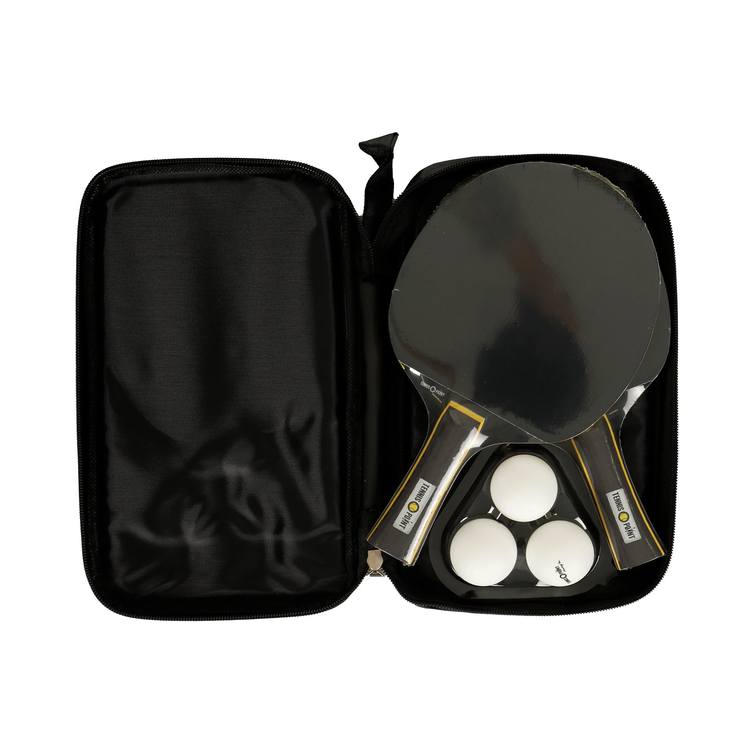 Tischtennis-Set Plus Tasche,Plus 3x Bälle-Schwarz,Gelb - Image 3