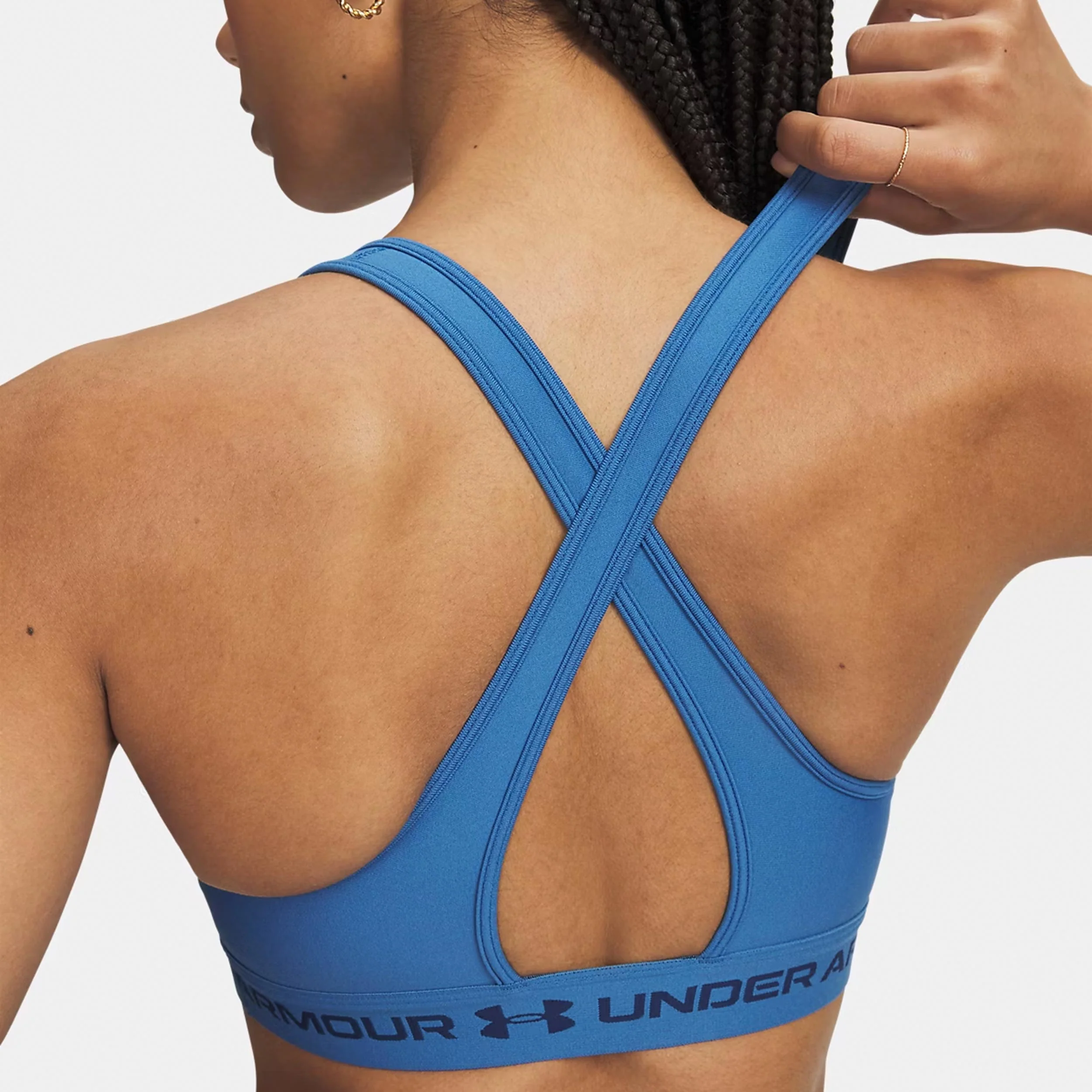 Crossback Mid Sport-BH Damen - blau, nachtblau - Image 3