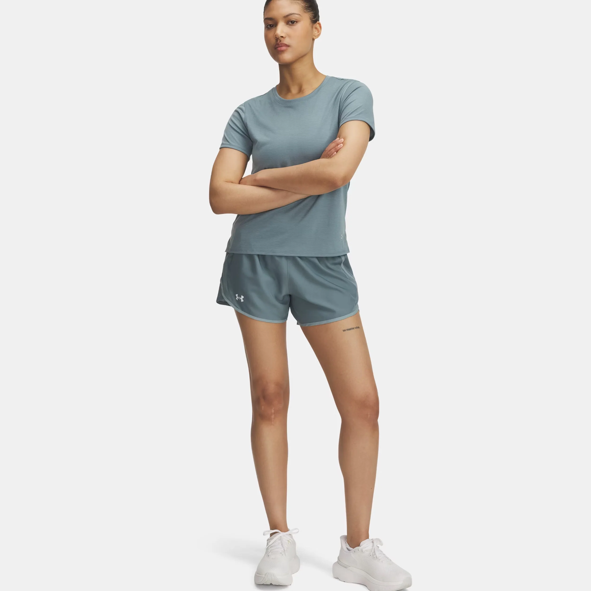 Fly By 3in Laufshorts Damen - blaugrau, petrol - Image 3