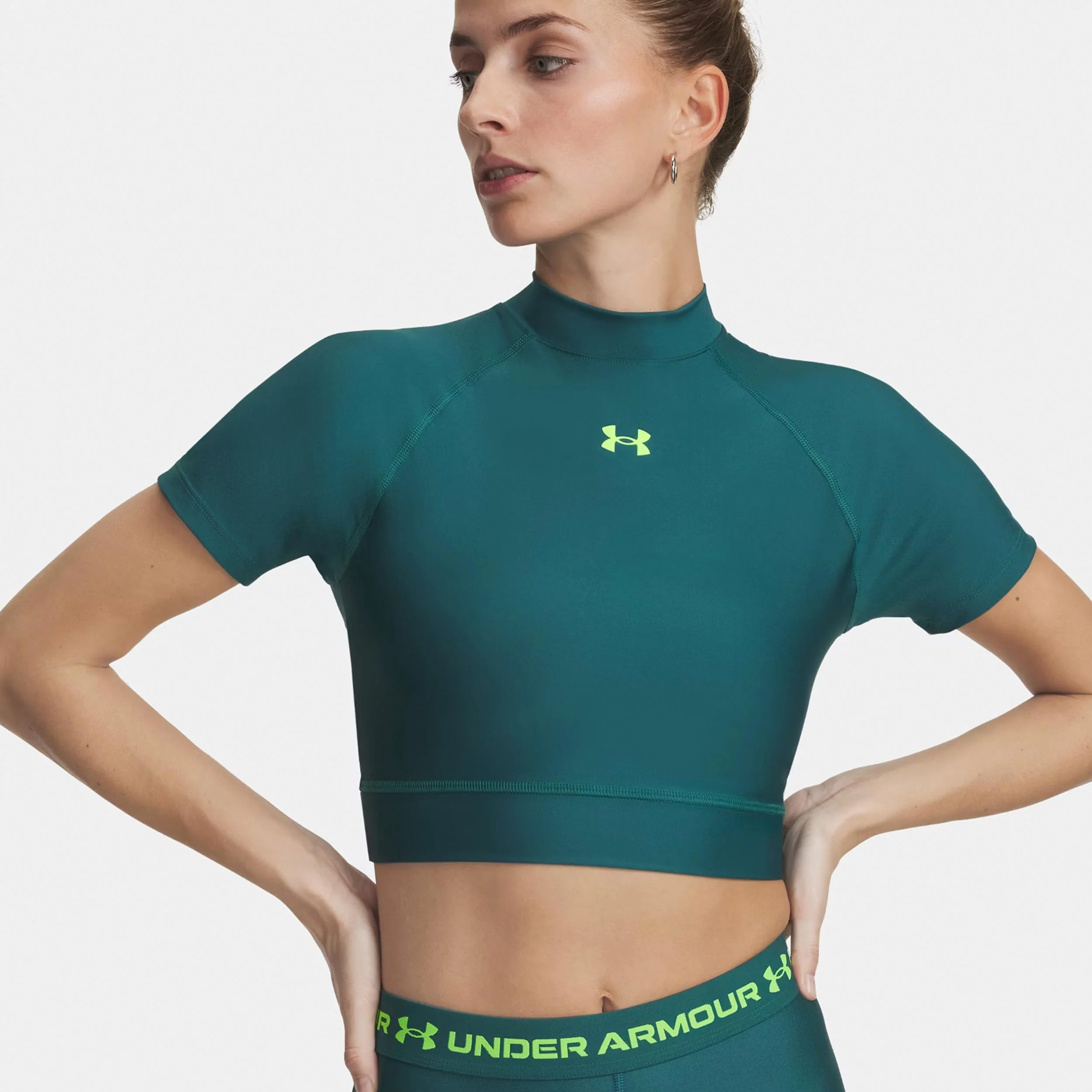 HeatGear Crop T-Shirt Damen-grün, grün