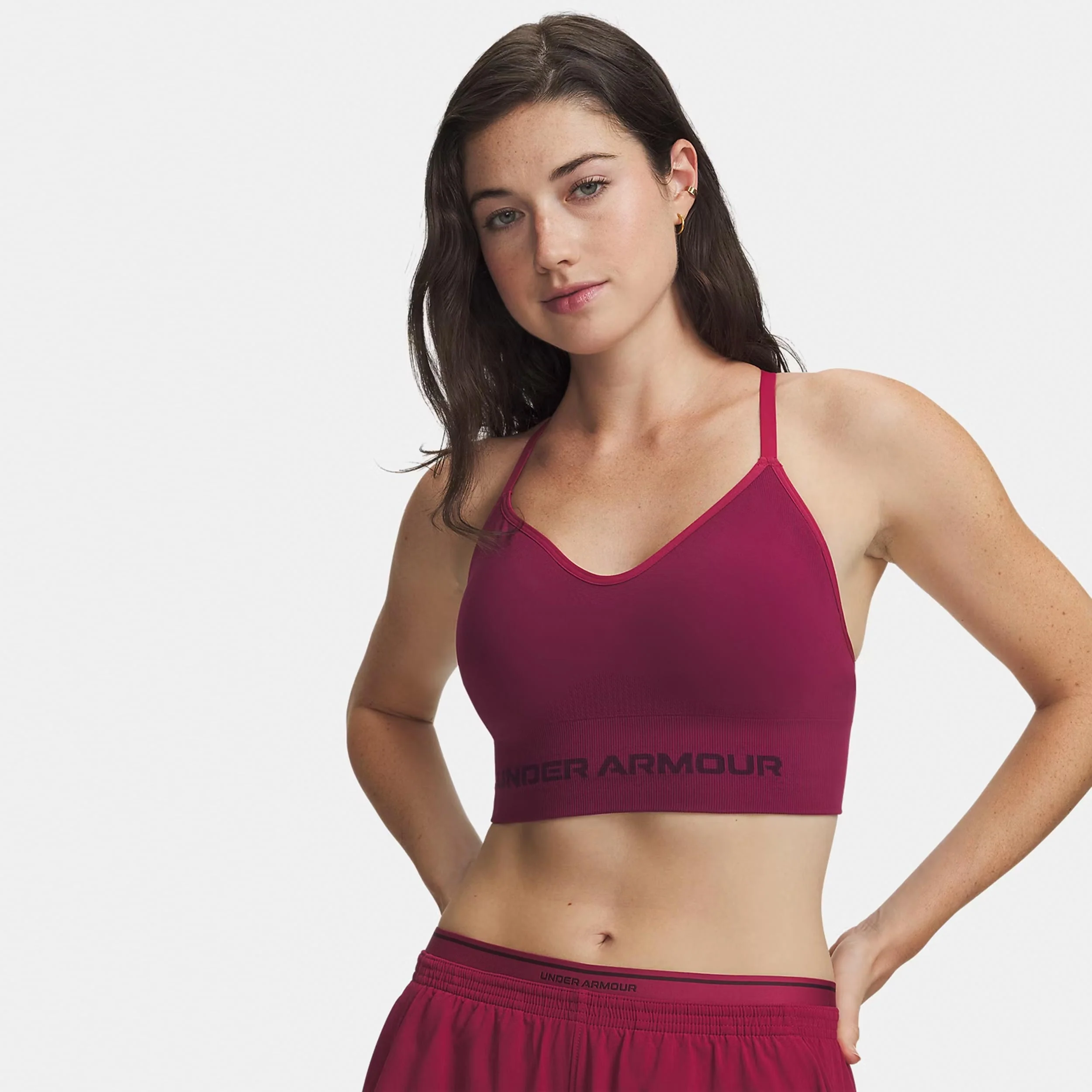 Vanisheamle Low Sport-BH Damen - rot, dunkelrot